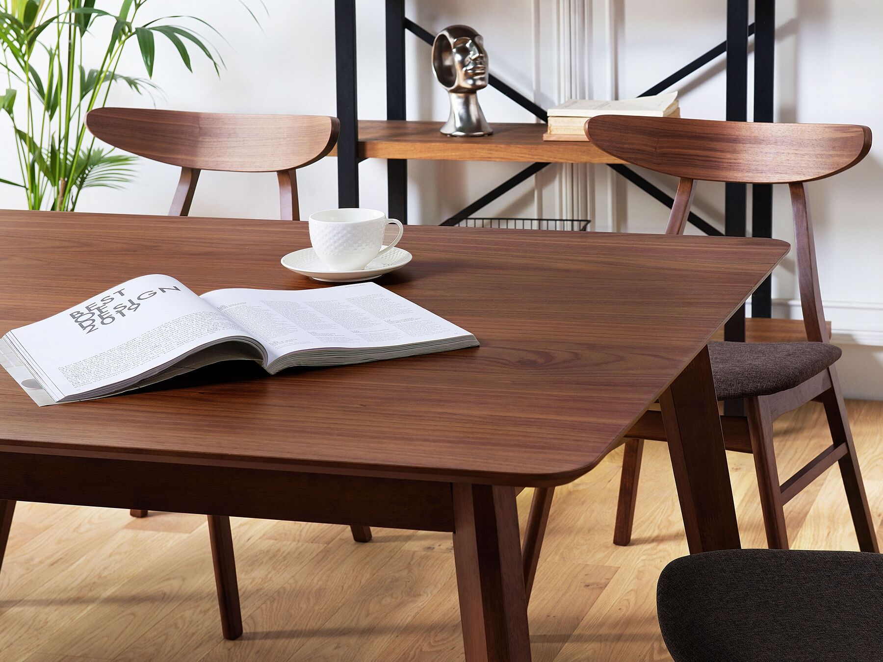Dining Table MADOX Dark Walnut 200 cm 100 cm