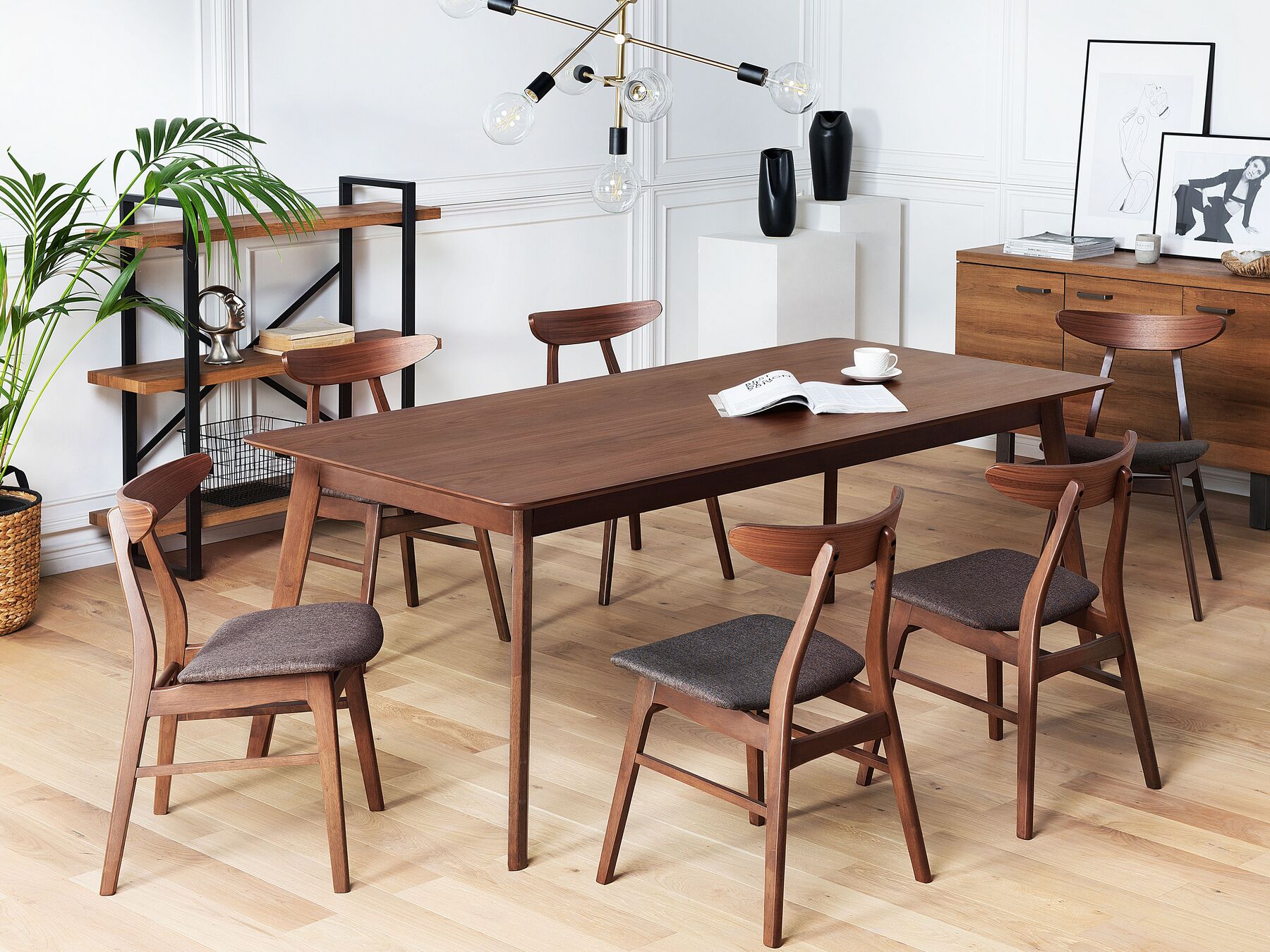 Dining Table MADOX Dark Walnut 200 cm 100 cm