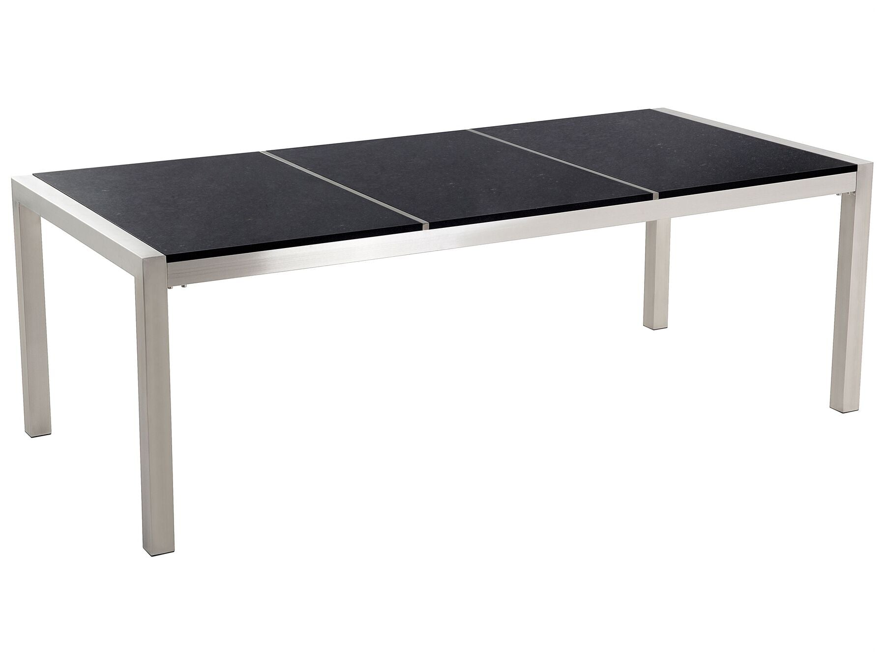 Garden Dining Set 8 Seater GROSSETO Triple Plate Granite Polished Black/ Grey