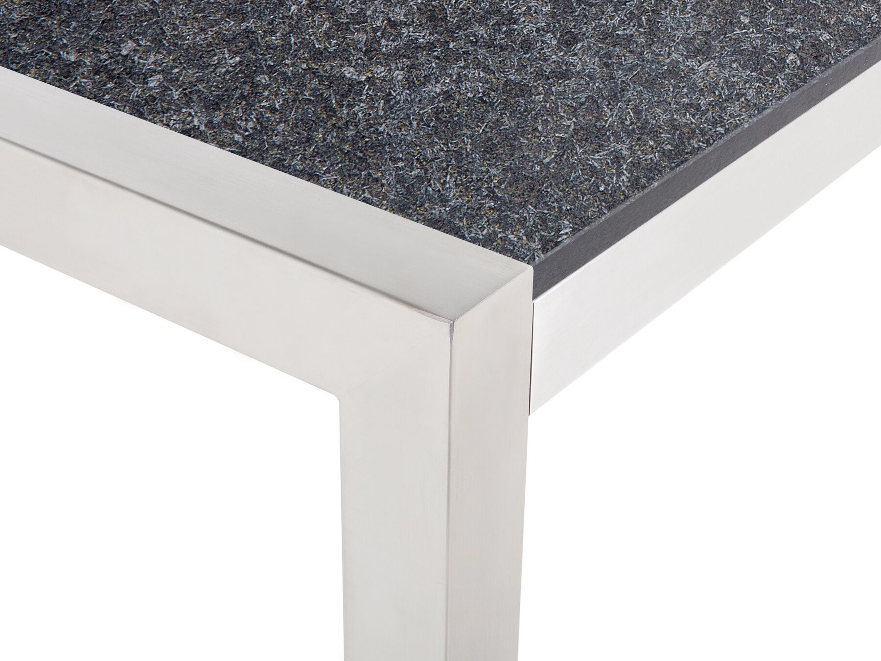Garden Dining Set 8 Seater GROSSETO Triple Plate Granite Flamed Black/ Beige