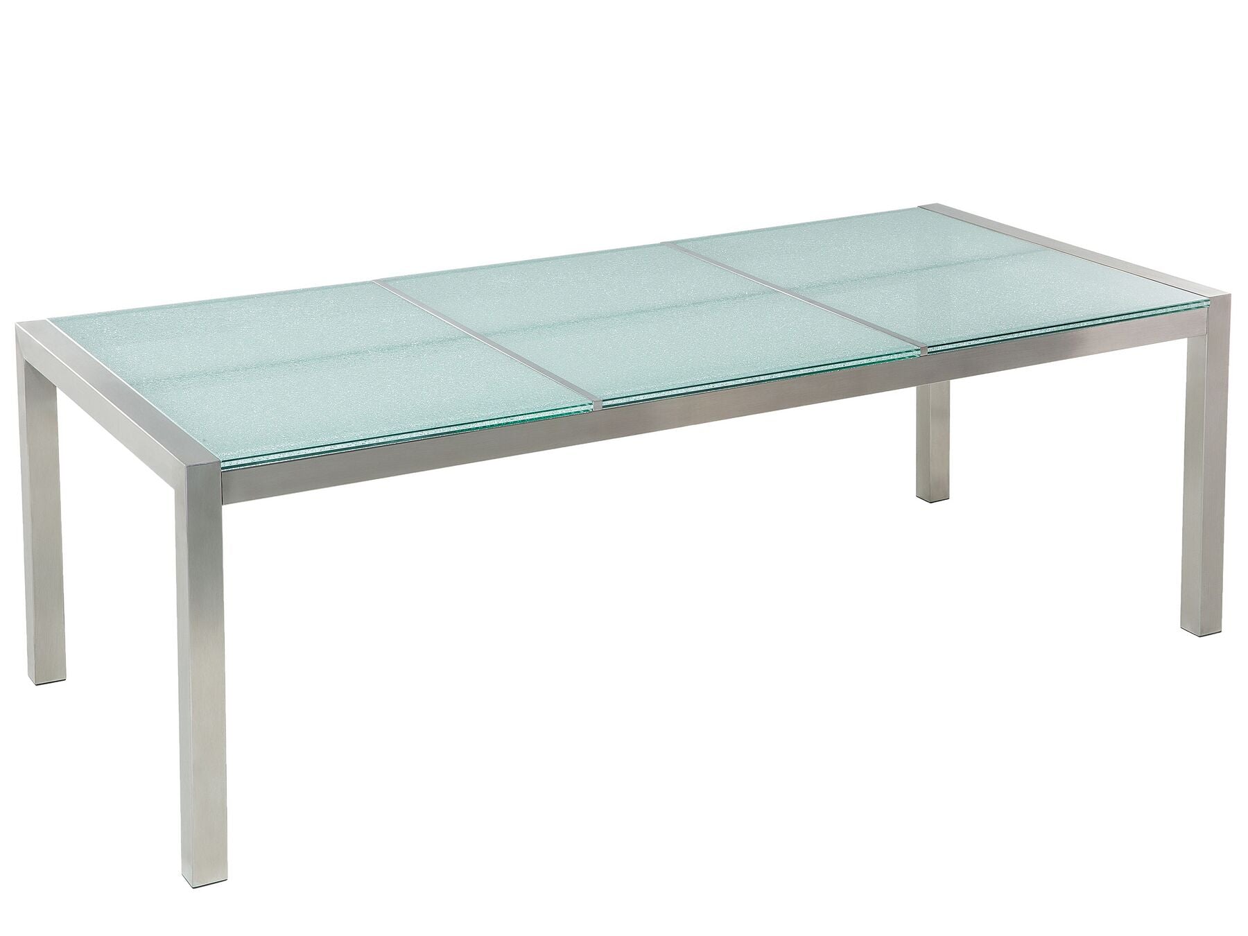 Garden Dining Set 8 Seater GROSSETO Cracked Glass Transparent/ Beige