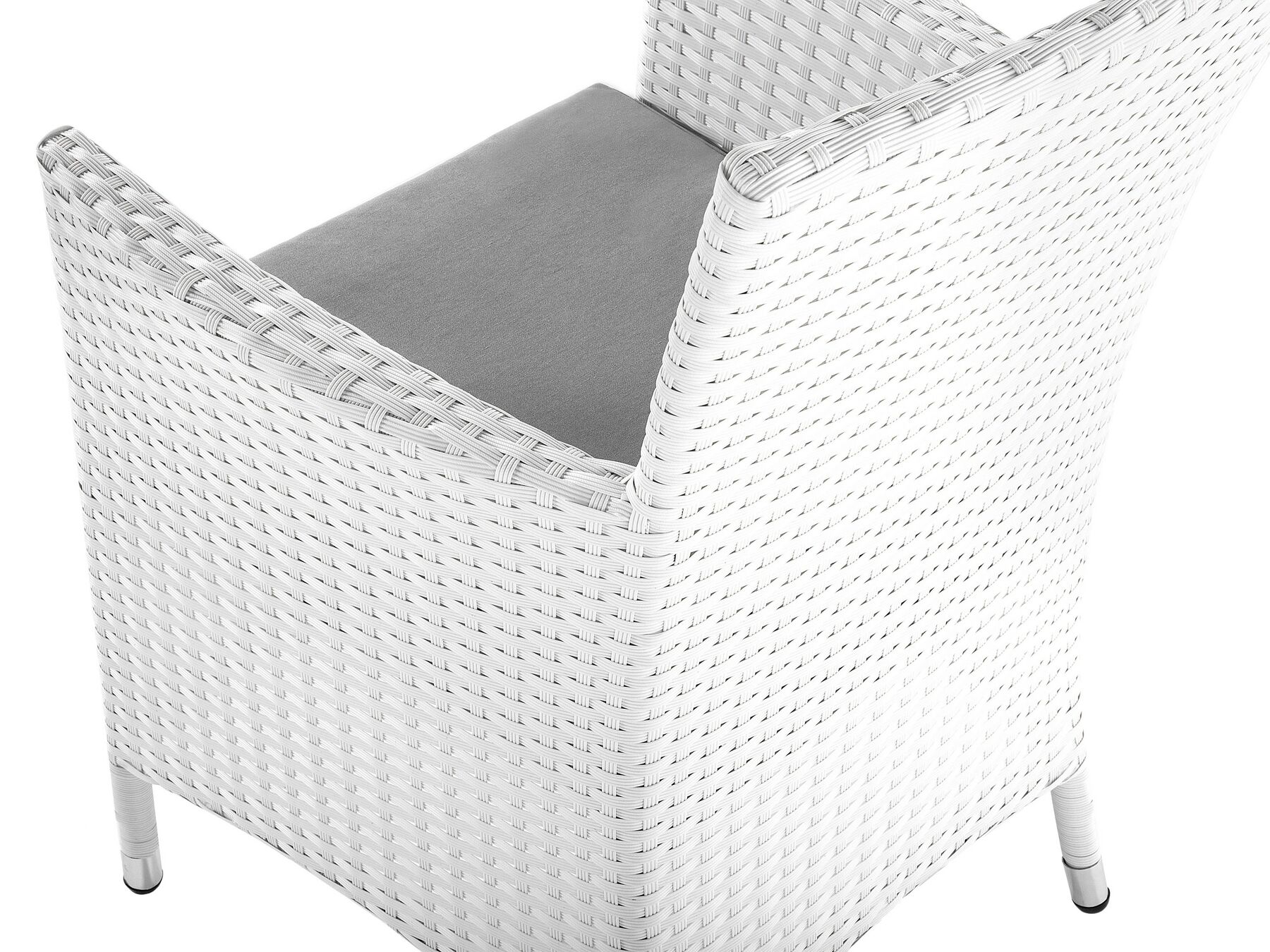 Garden Dining Set 8 Seater ITALY with Cushions PE Rattan White