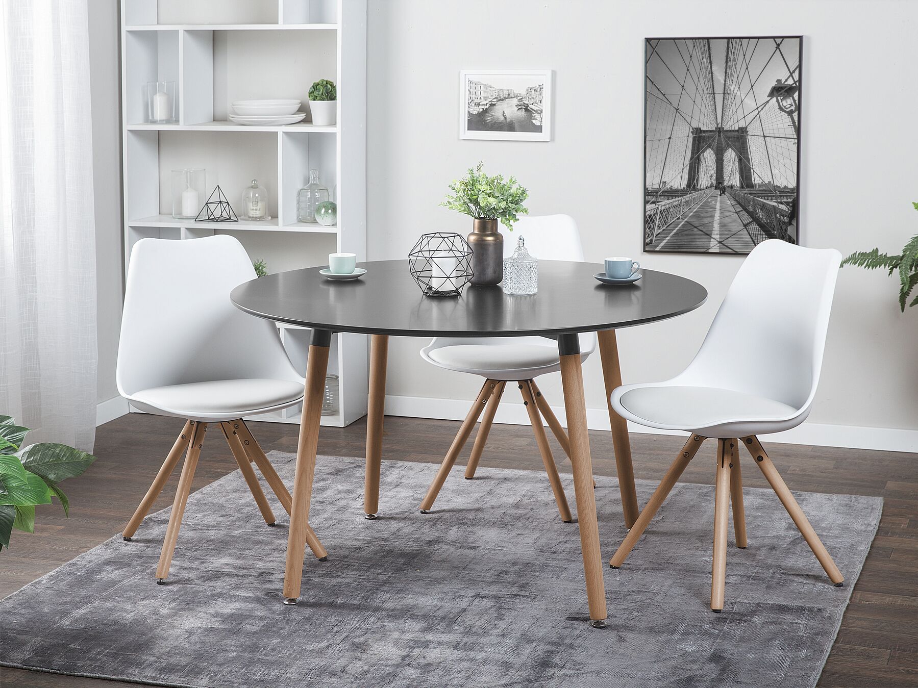 Dining Table BOVIO Black 120 cm 120 cm
