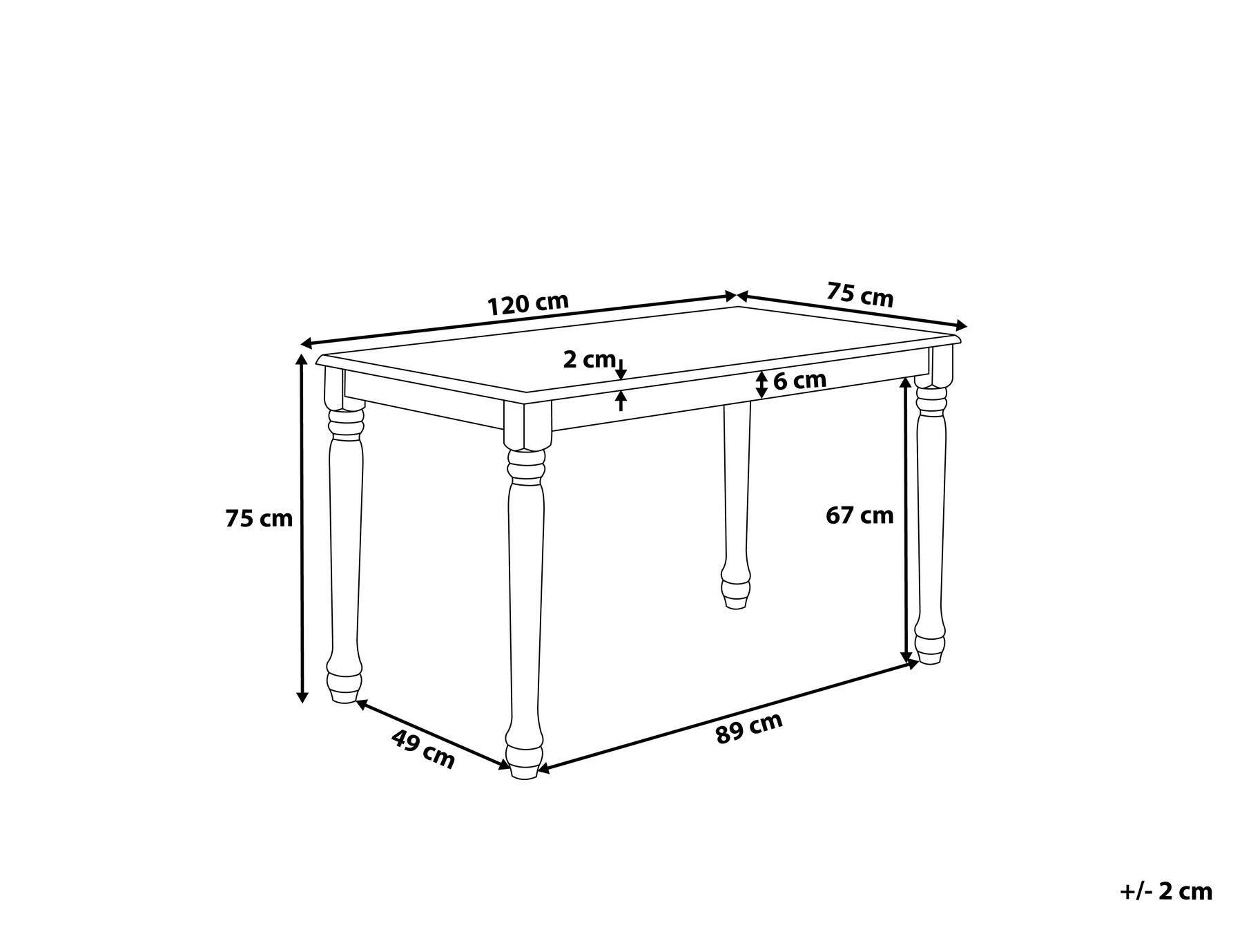 Dining Table CARY White 120 cm 75 cm