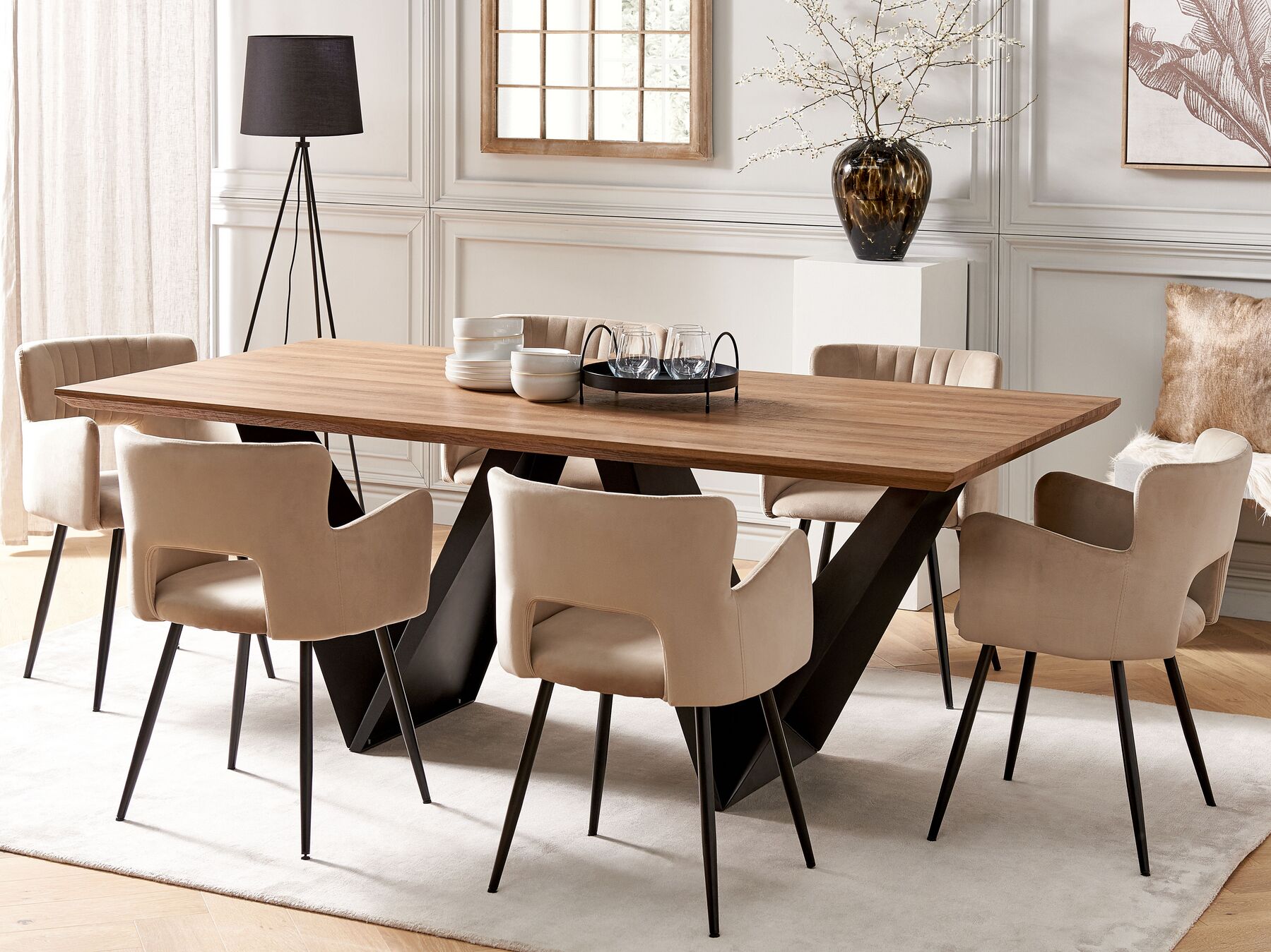 Dining Table SINTRA Dark Brown 200 cm 100 cm