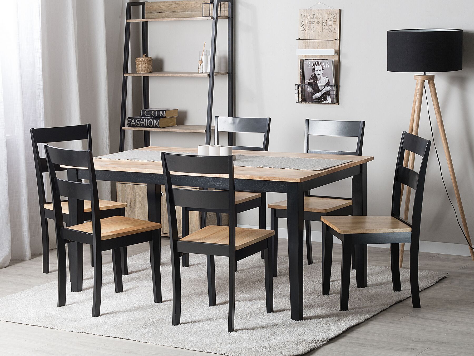 Dining Table GEORGIA Black 150 cm 90 cm Wood
