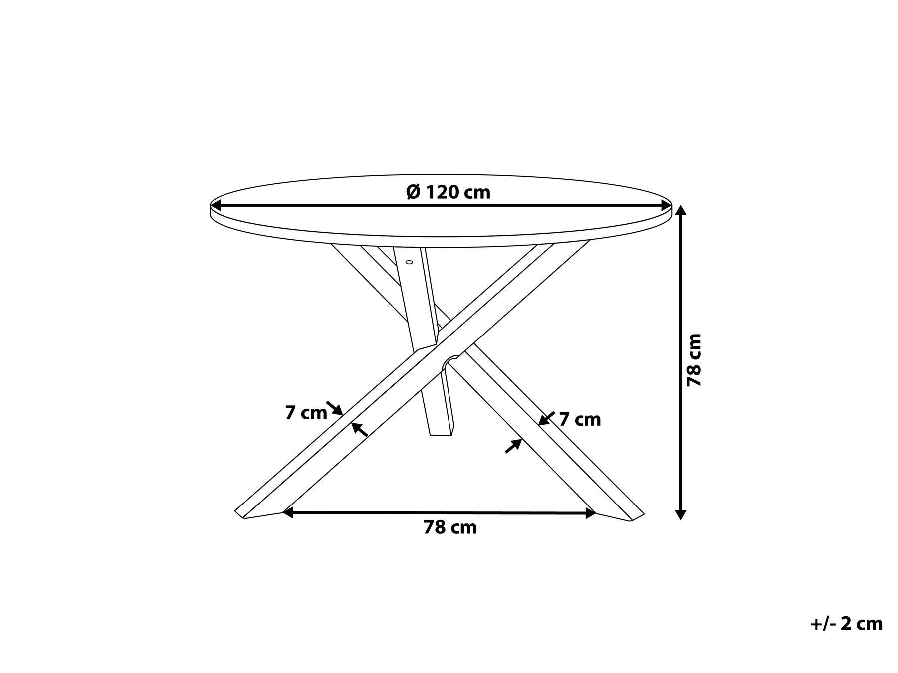 Dining Table JACKSONVILLE Light Brown 120 cm 120 cm