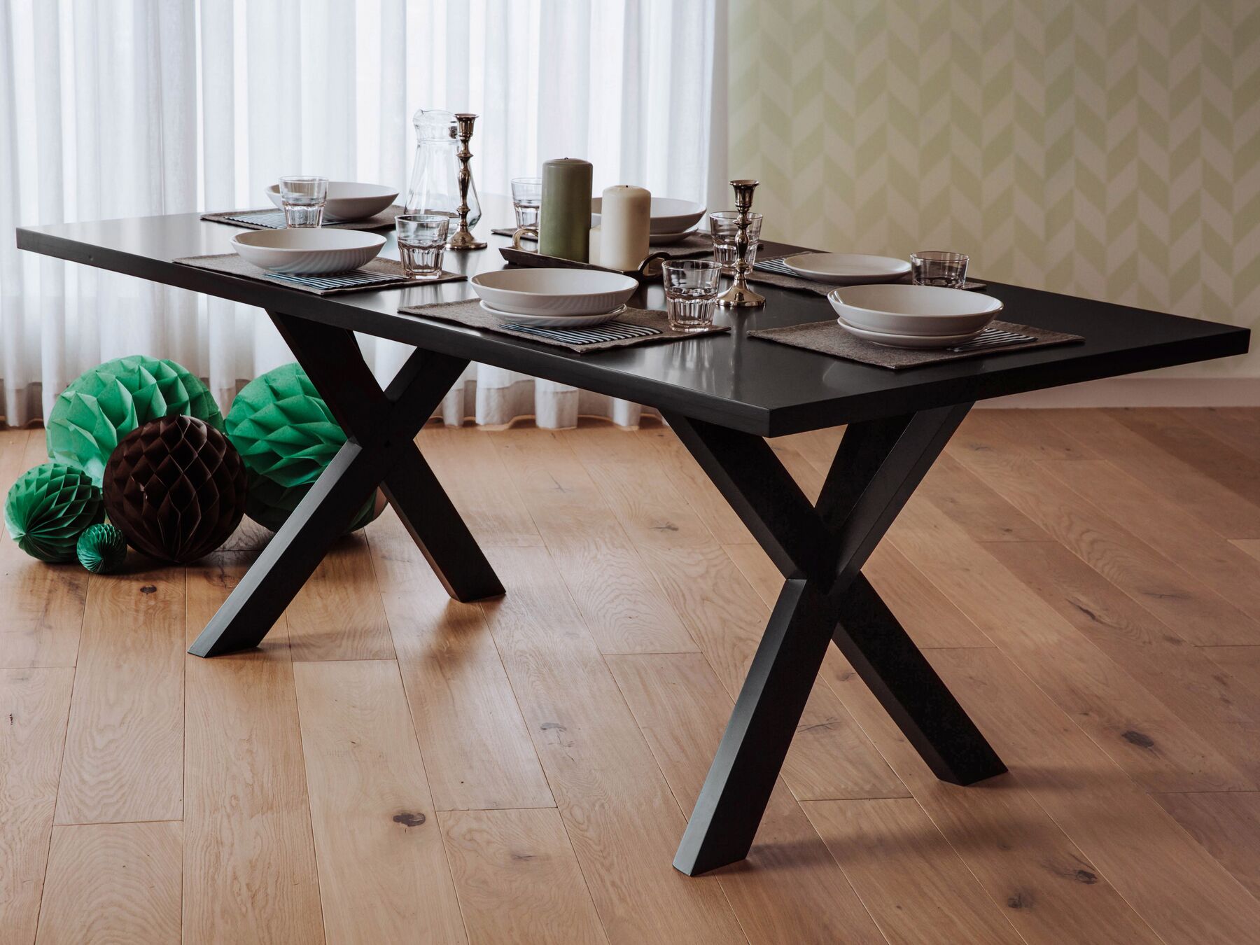 Dining Table LISALA Black 180 cm 100 cm
