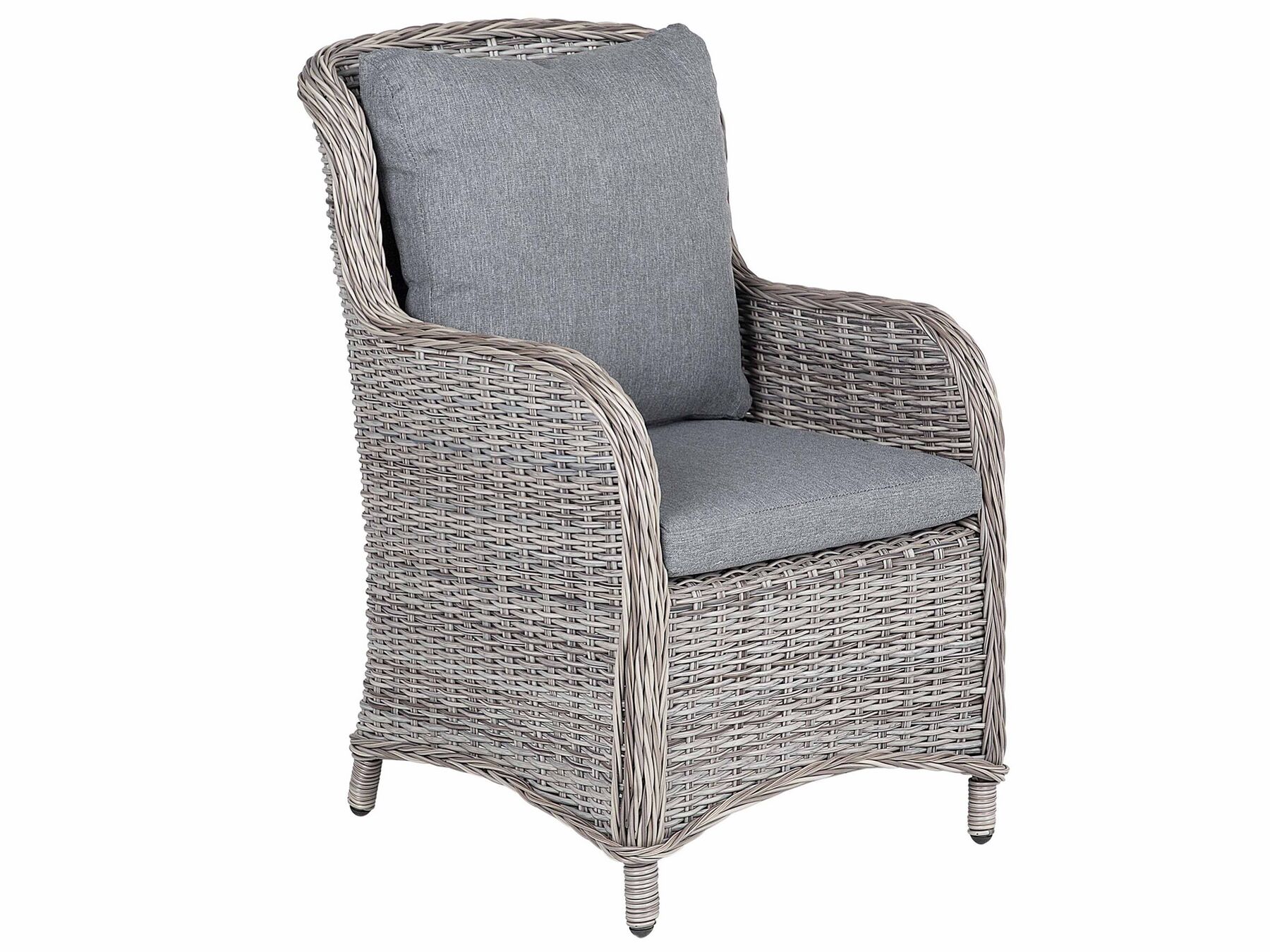 Garden Dining Set 6 Seater CASCAIS with Cushions PE Rattan Grey