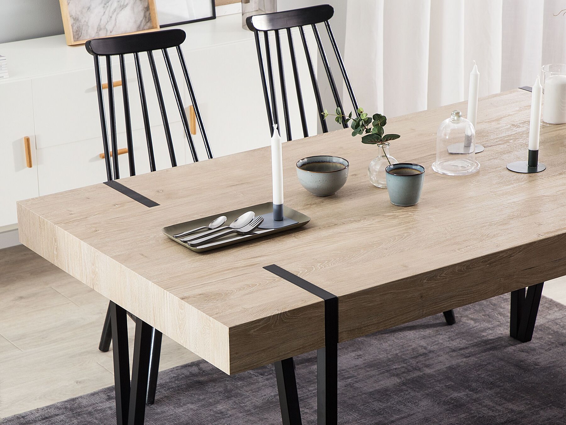 Dining Table ADENA Light Brown 150 cm 90 cm