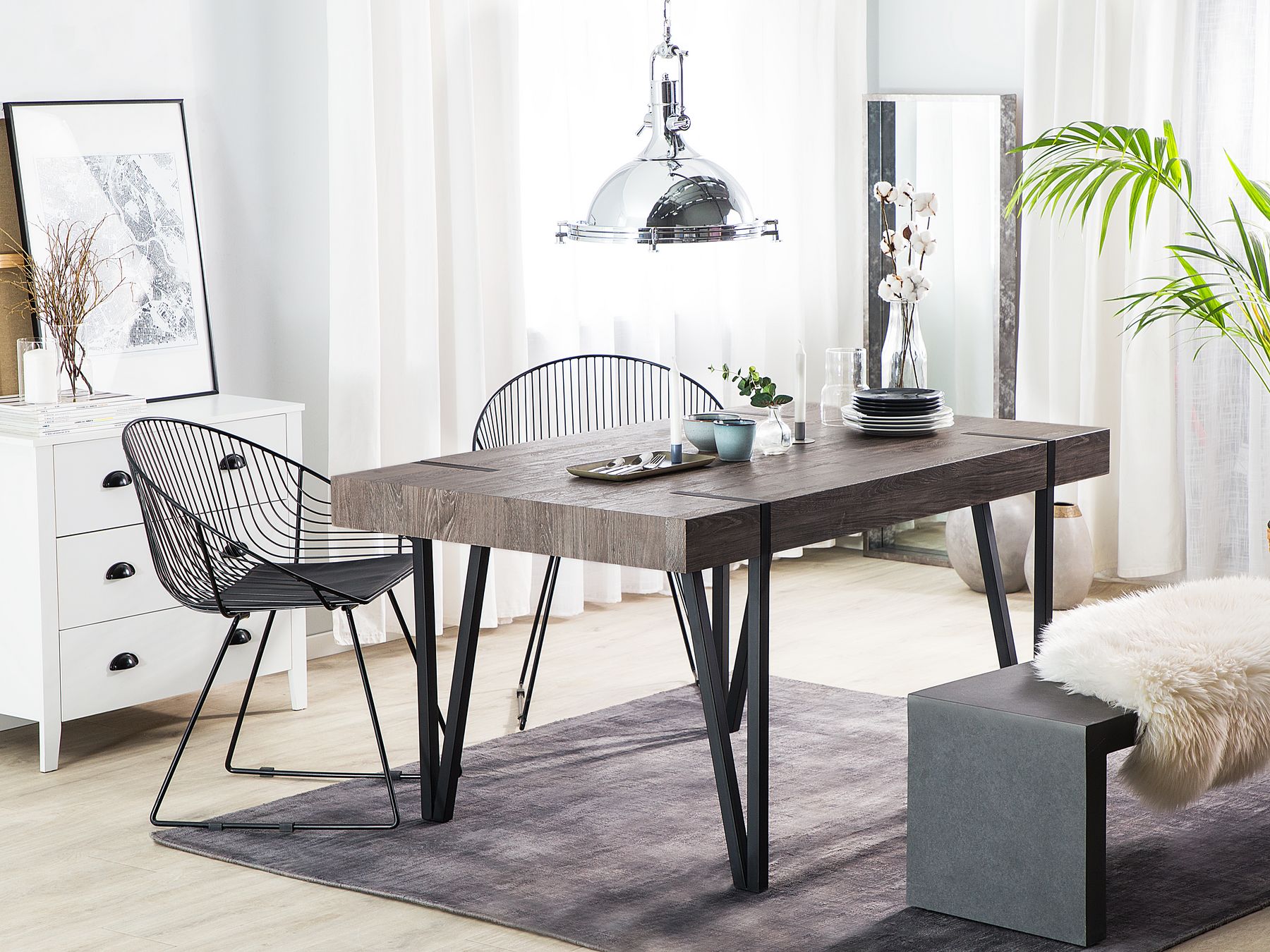 Dining Table ADENA Brown 180 cm 90 cm