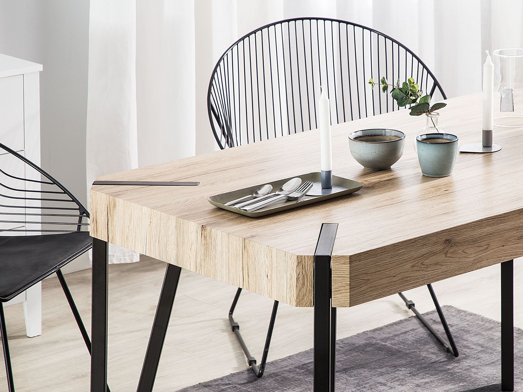 Dining Table CAMBELL Light Brown 130 cm 80 cm