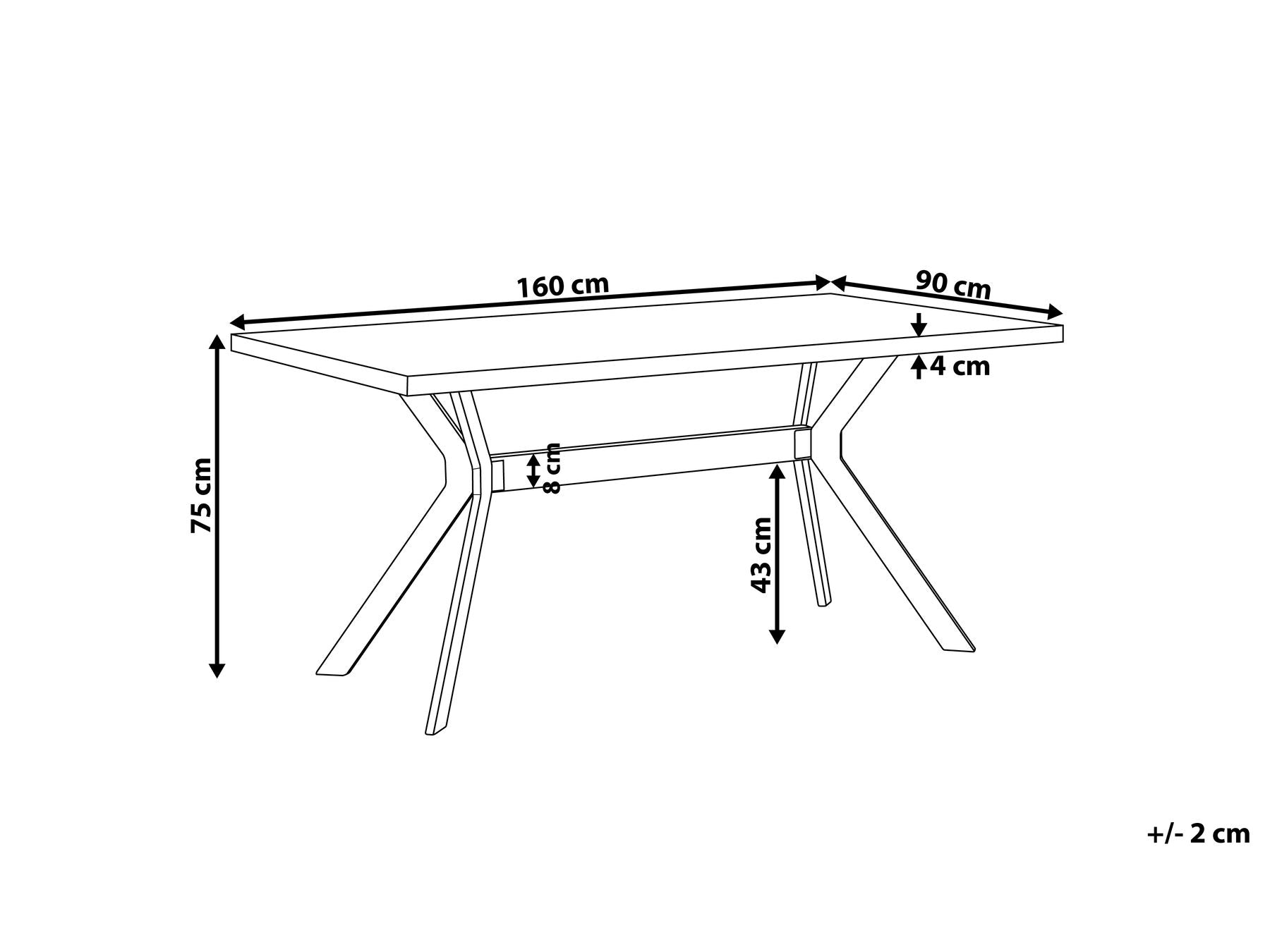 Dining Table BENSON Grey Concrete Effect 160 cm 90 cm