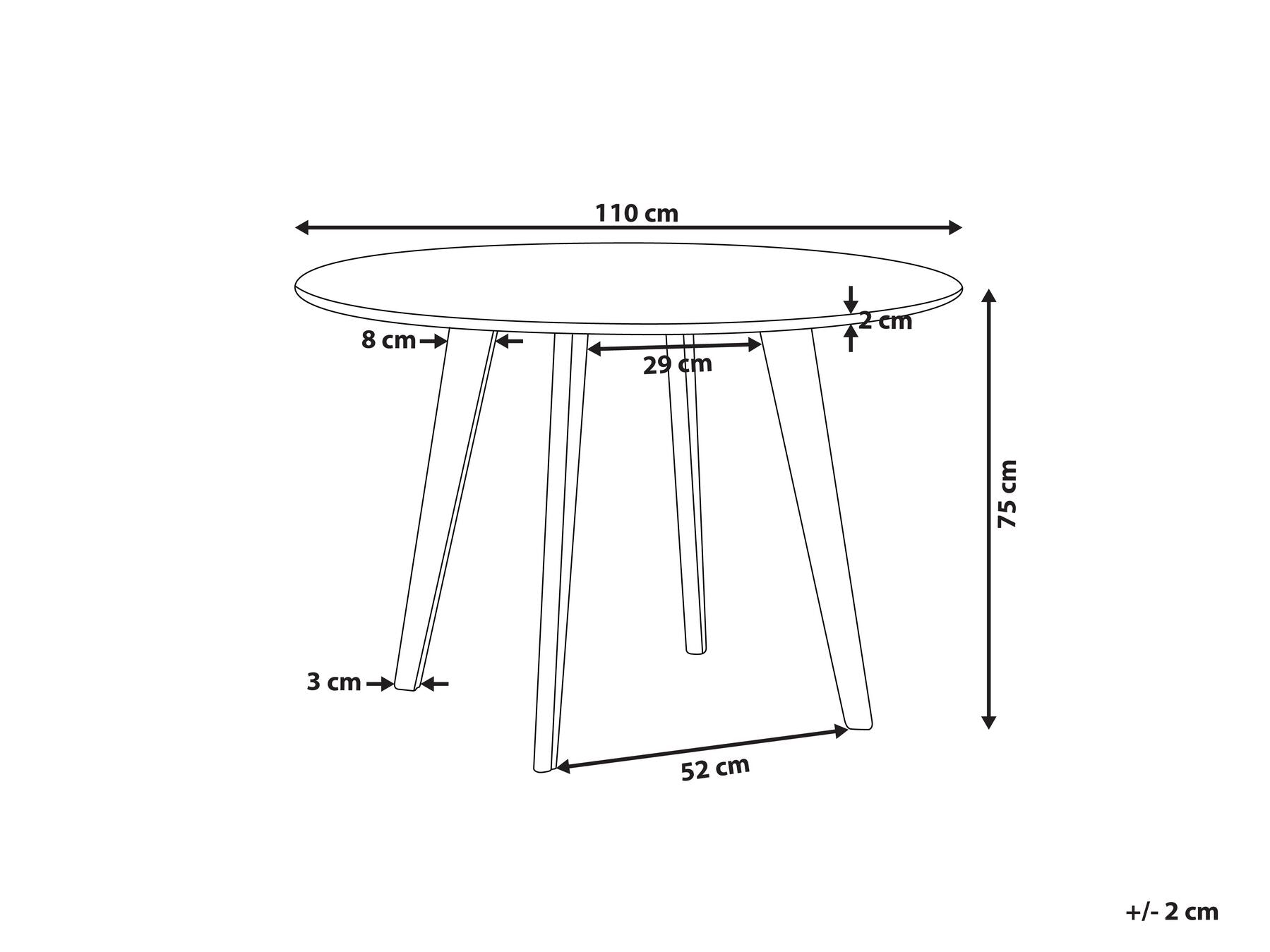 Dining Table MOSBY Marble 110 cm 110 cm