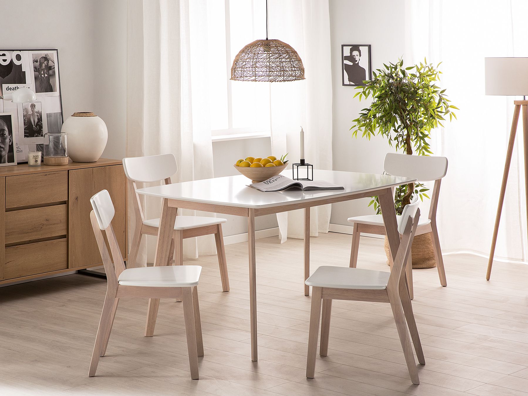 Dining Table SANTOS White 150 cm 90 cm