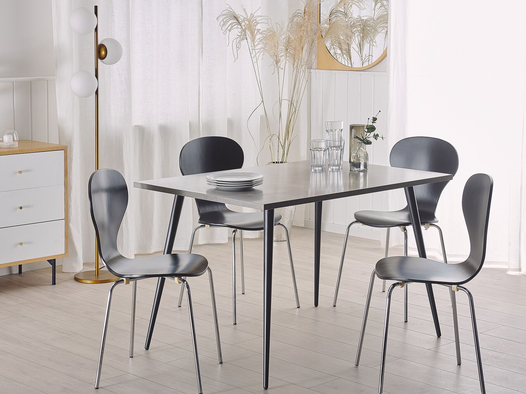 Dining Table SANTIAGO Grey Concrete Effect 120 cm 80 cm