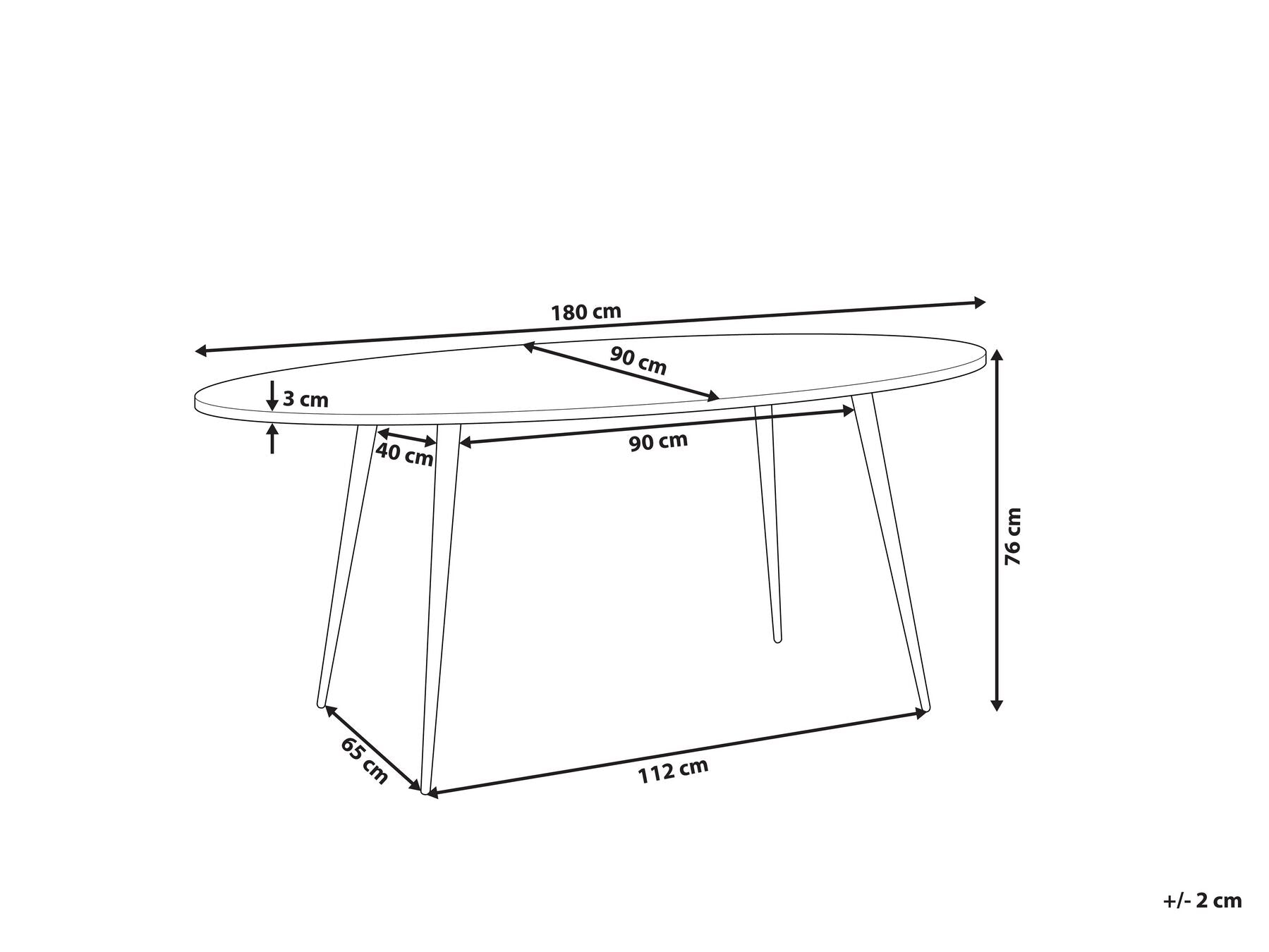 Dining Table OTTAWA Light Brown 180 cm 90 cm