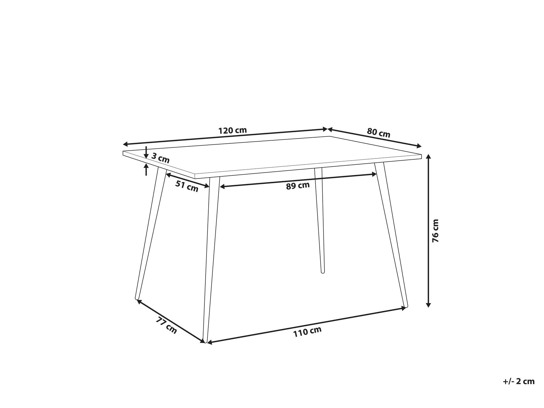 Dining Table SANTIAGO Grey Concrete Effect 120 cm 80 cm