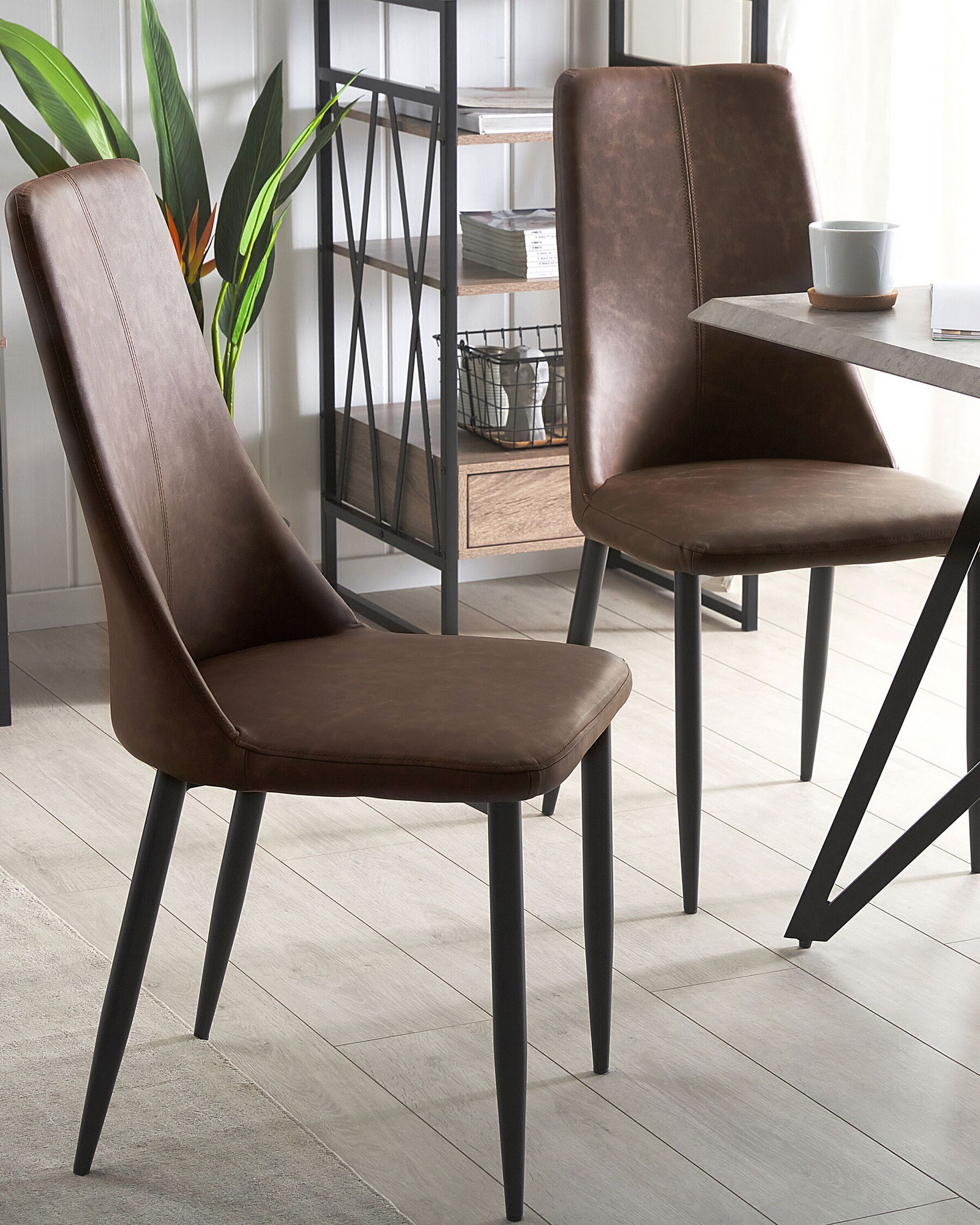 Dining Table BUSCOT Grey Concrete Effect 160 cm 90 cm