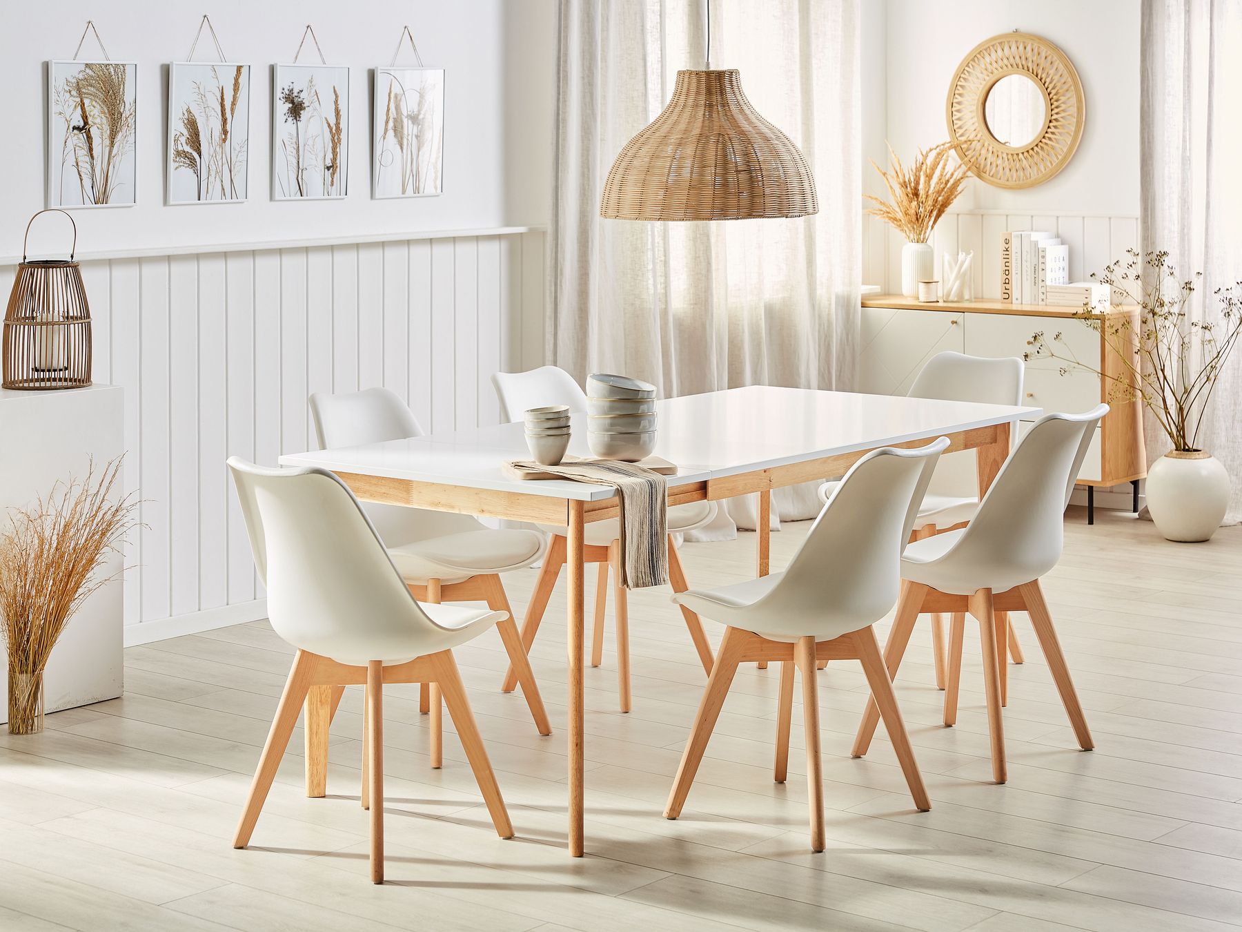 Extending Dining Table SOLA White 140/180 cm 90 cm
