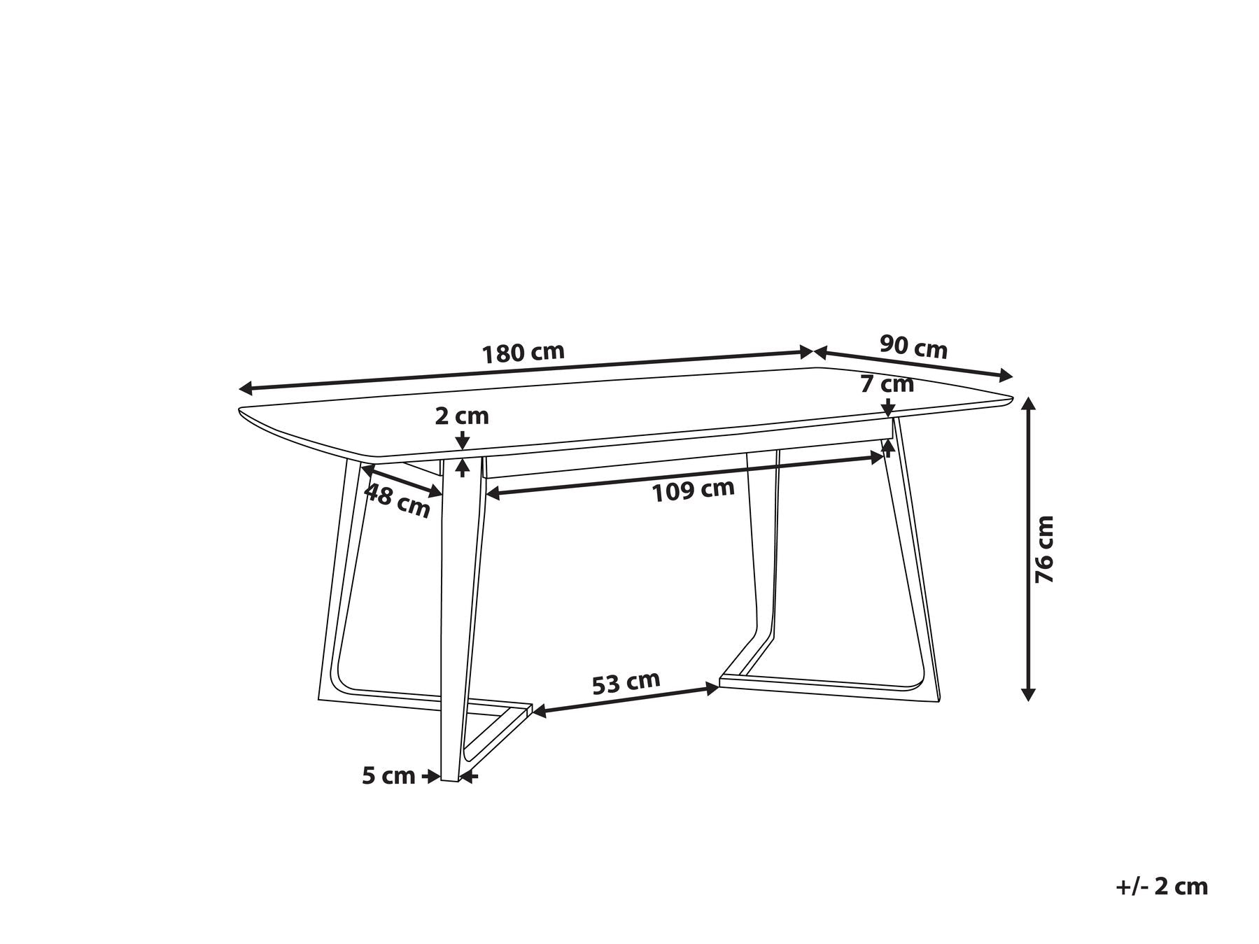 Dining Table HUXTER Dark Walnut 180 cm 90 cm
