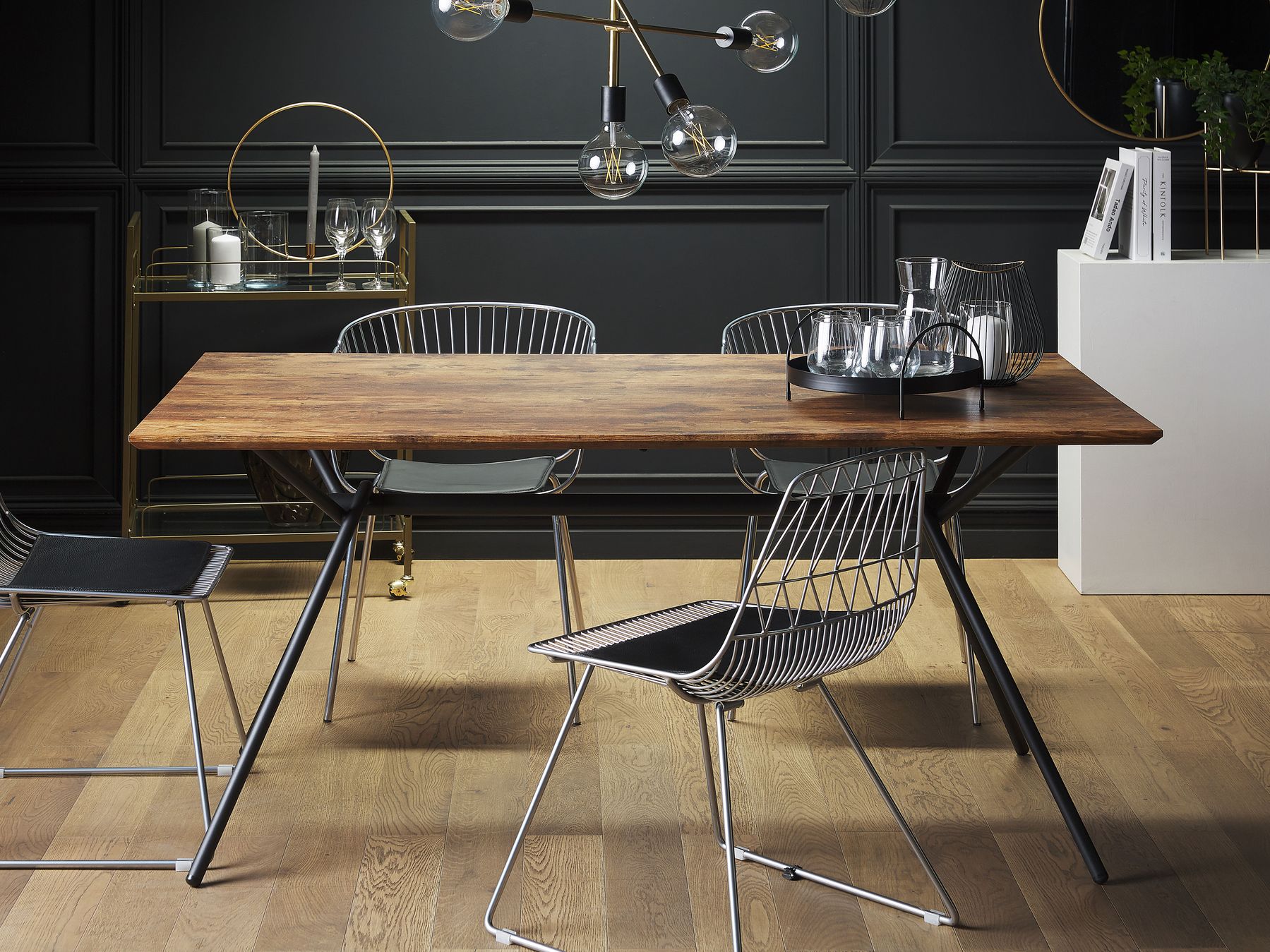 Dining Table AMSTERDAM Dark Brown 160 cm 90 cm