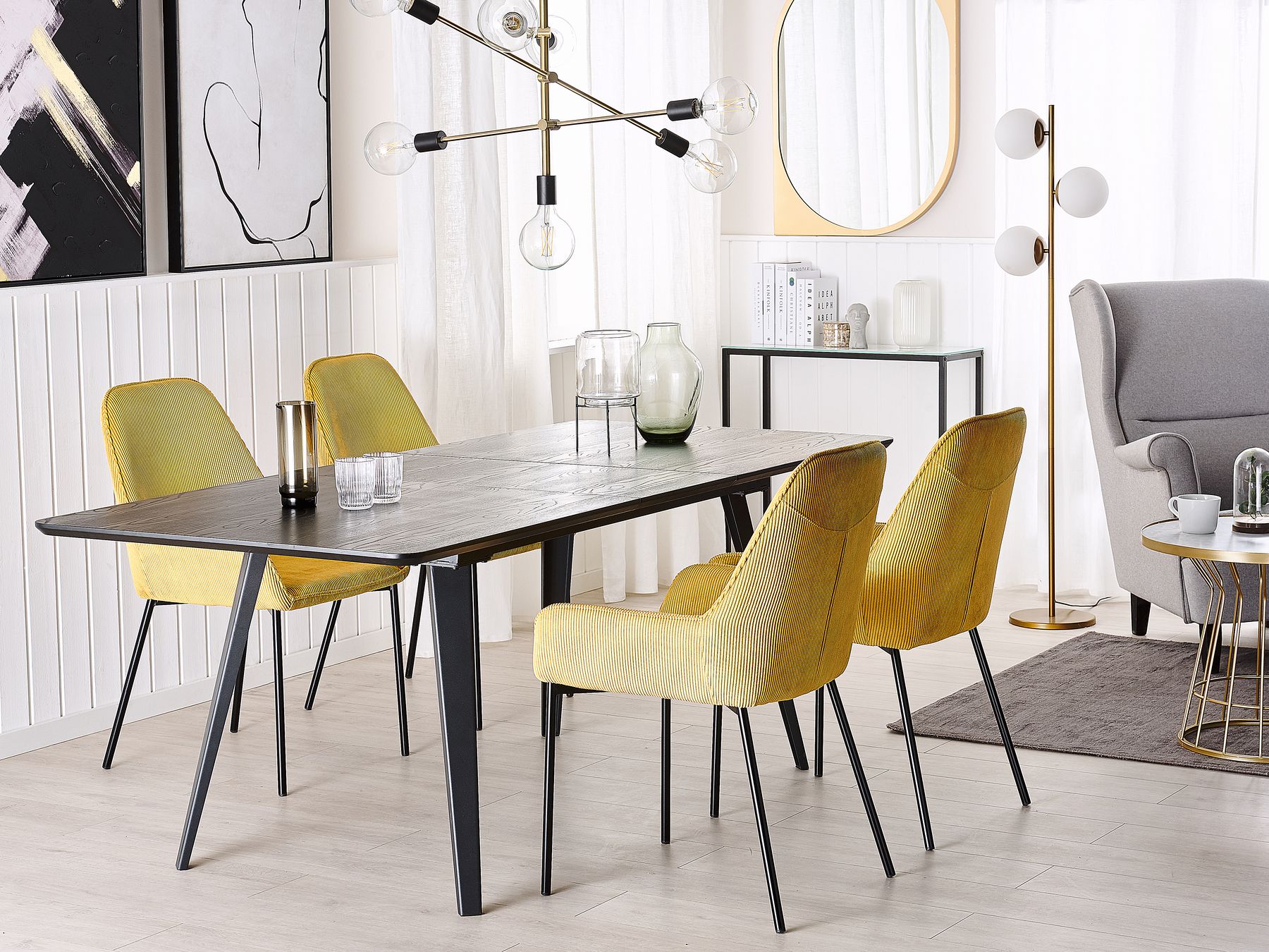Extending Dining Table IRVINGTON Black 160/200 cm 90 cm