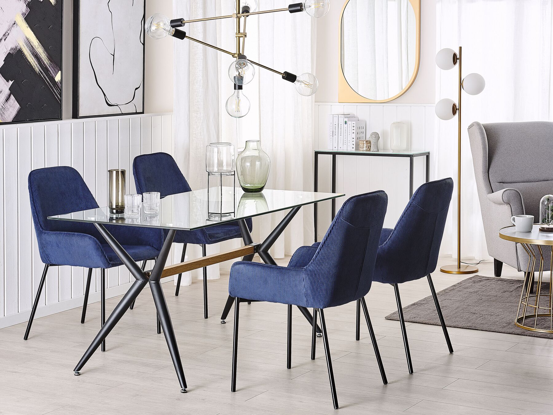 Dining Table SACRAMENTO Black 140 cm 80 cm Tempered Glass