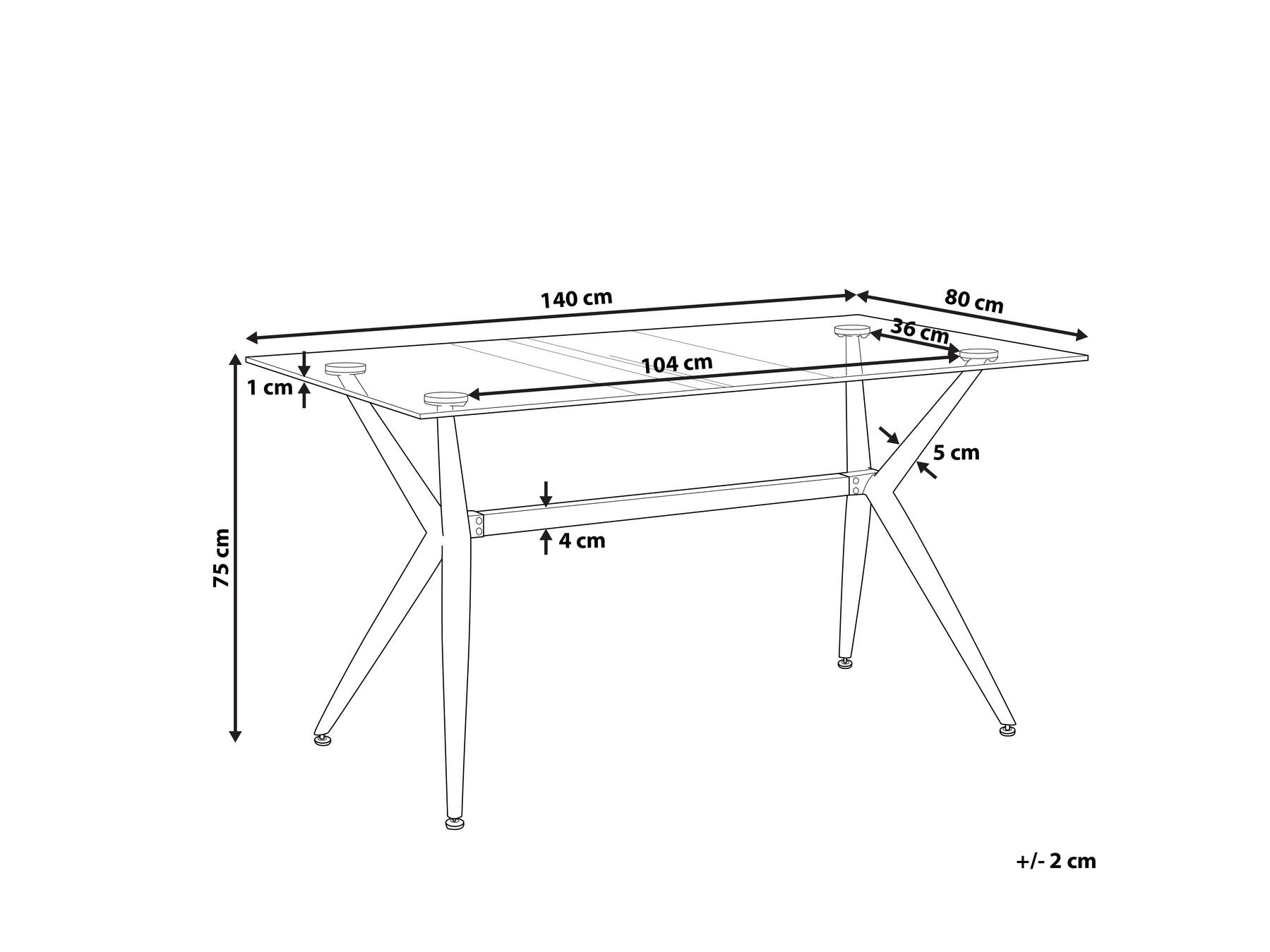 Dining Table SACRAMENTO Black 140 cm 80 cm Tempered Glass