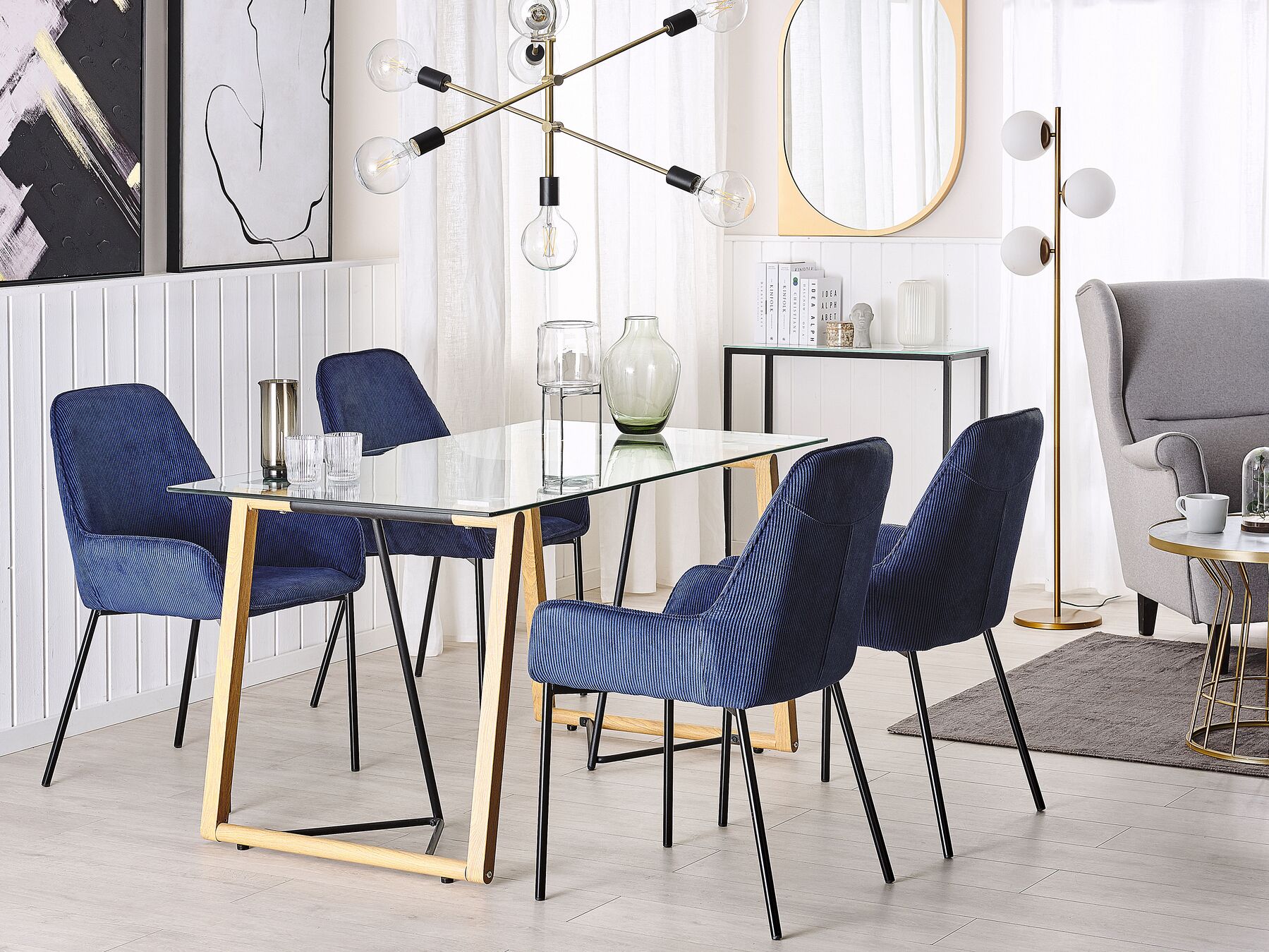 Dining Table TACOMA Light Brown 140 cm 80 cm Tempered Glass