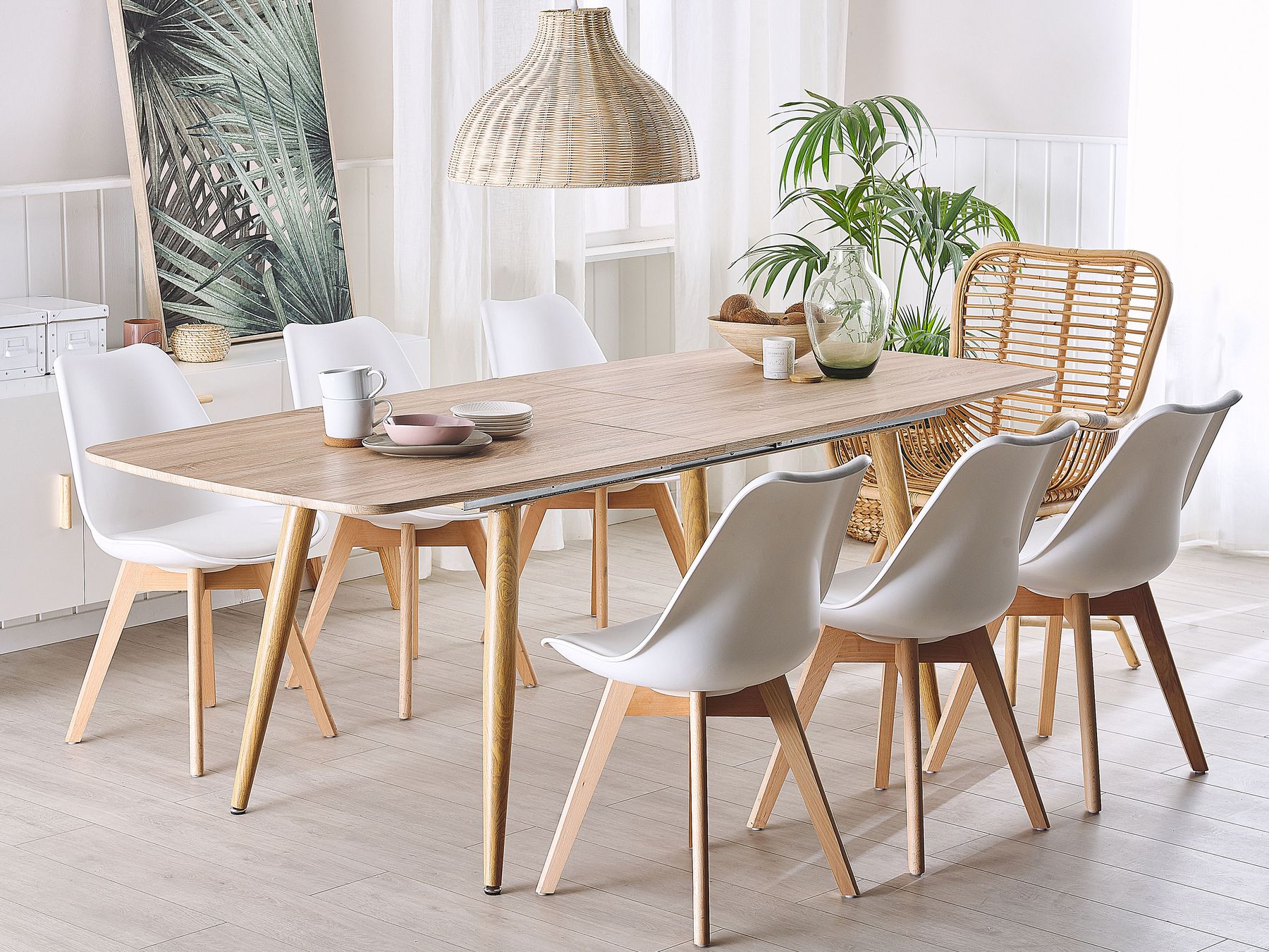 Extending Dining Table HAGA Light Brown 180/210 cm 90 cm