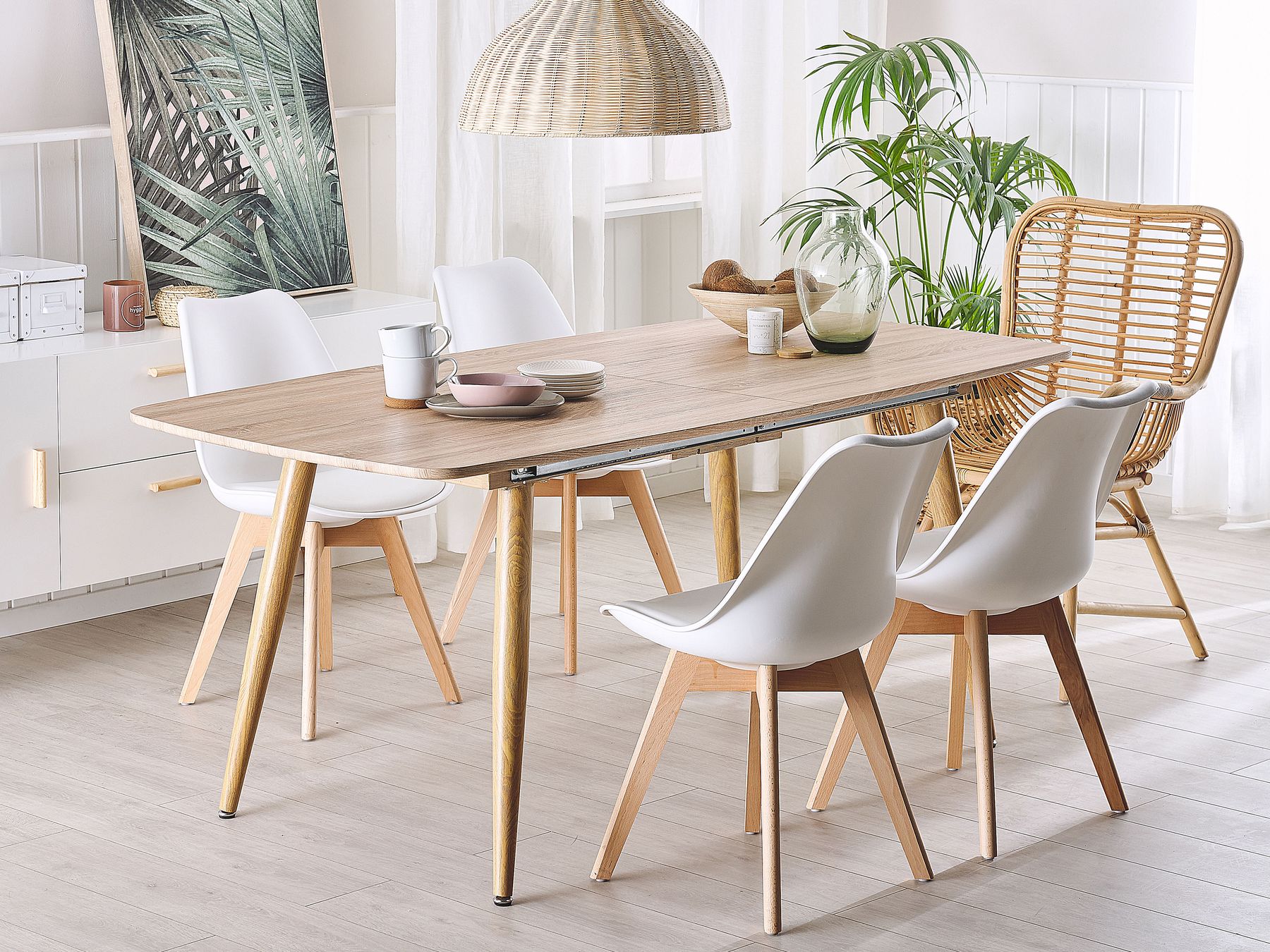 Extending Dining Table HAGA Light Brown 180/210 cm 90 cm