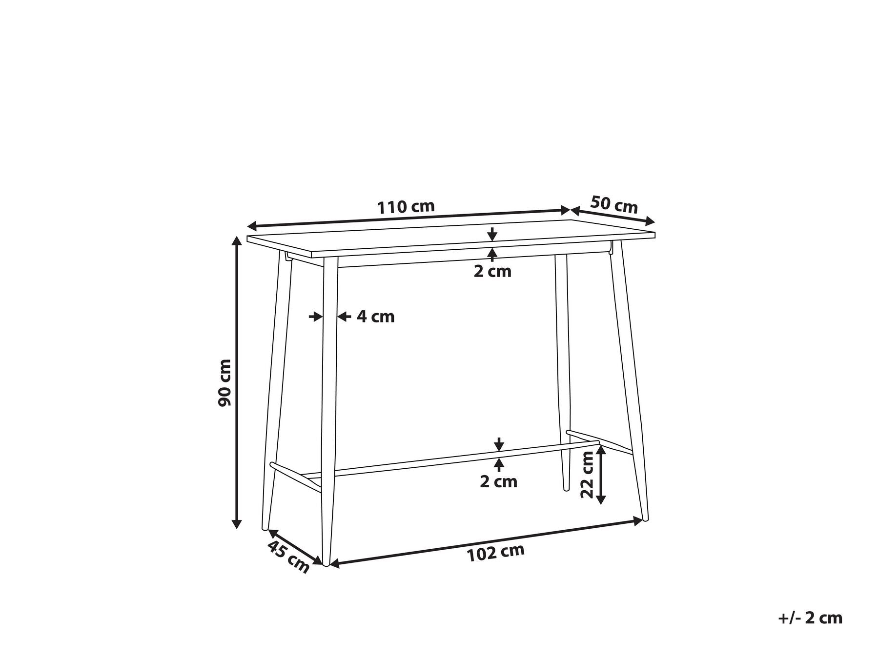 Bar Table CHAVES White 110 cm 50 cm