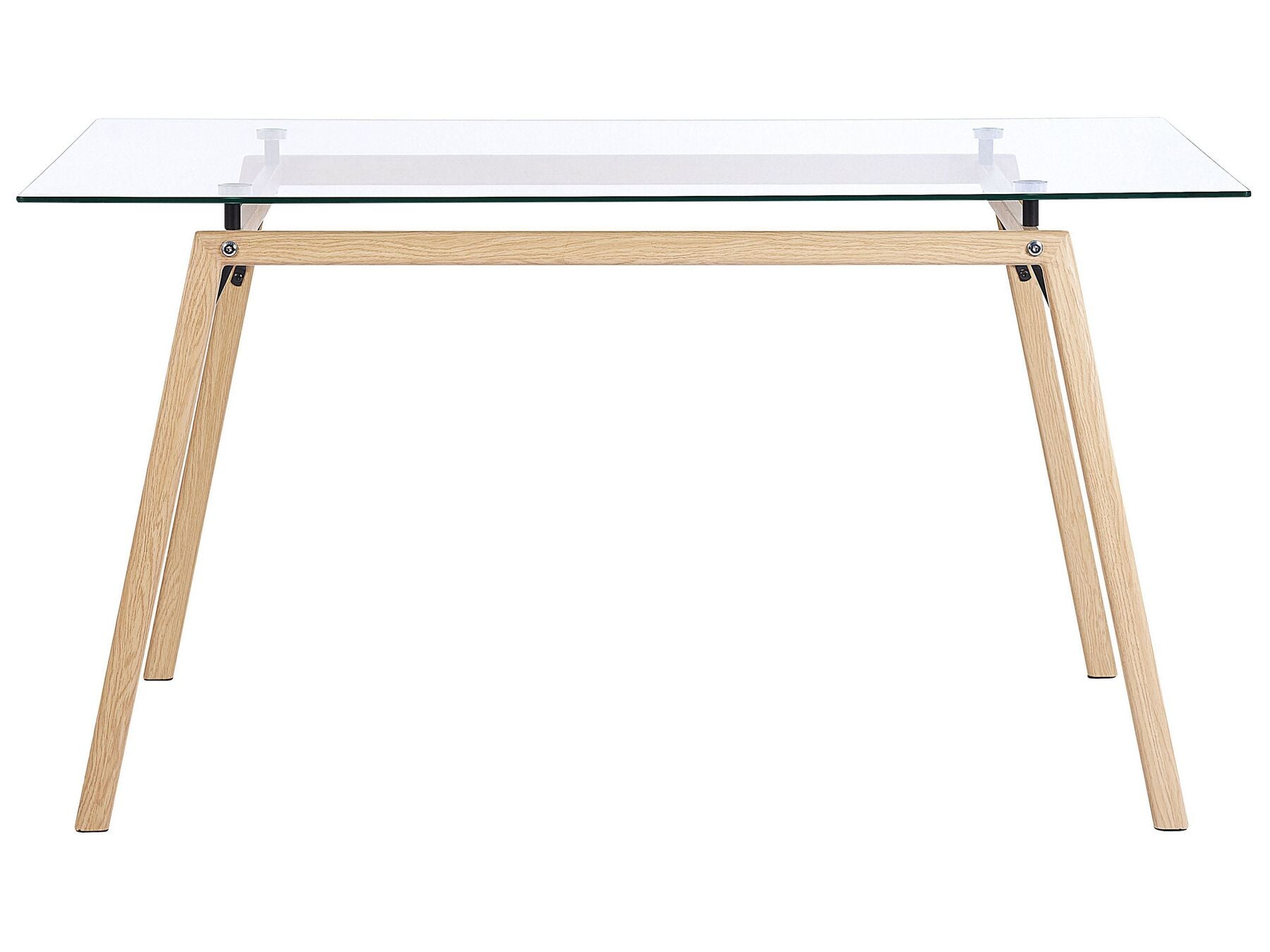 Dining Table KAMINA Light Brown 140 cm 80 cm Tempered Glass