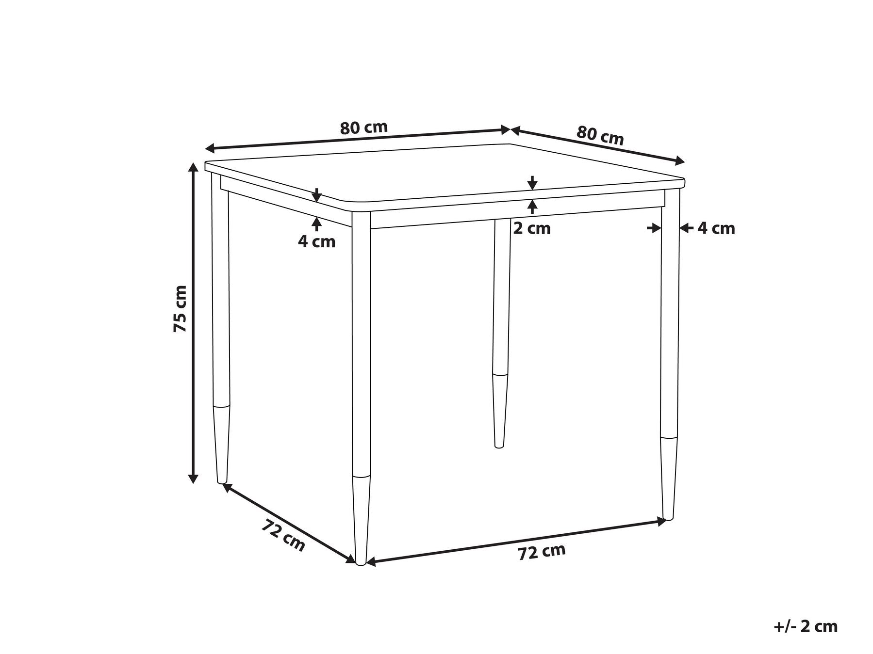 Dining Table SHALFORD Black 80 cm 80 cm