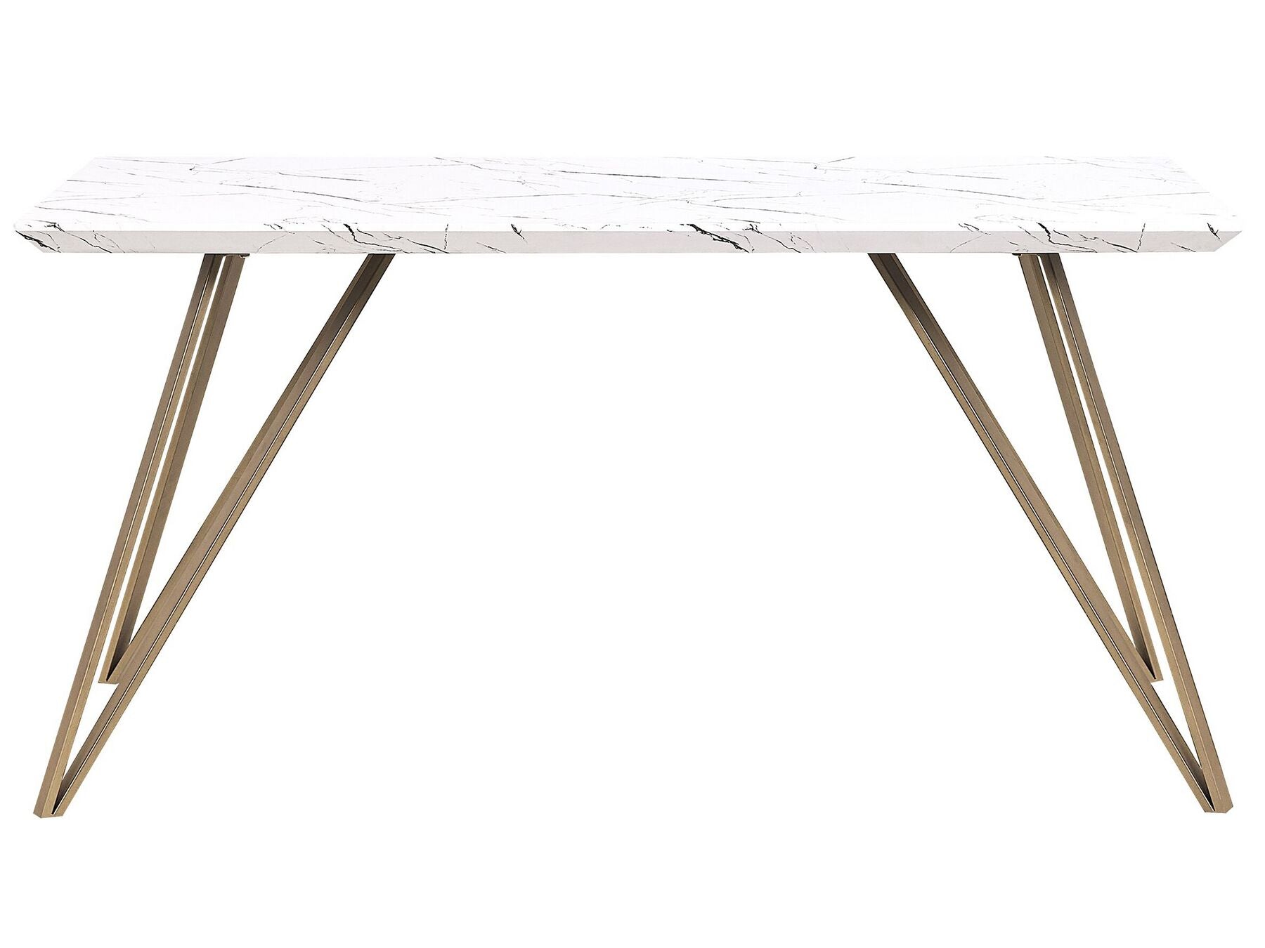 Dining Table MOLDEN White/ Gold 150 cm 80 cm
