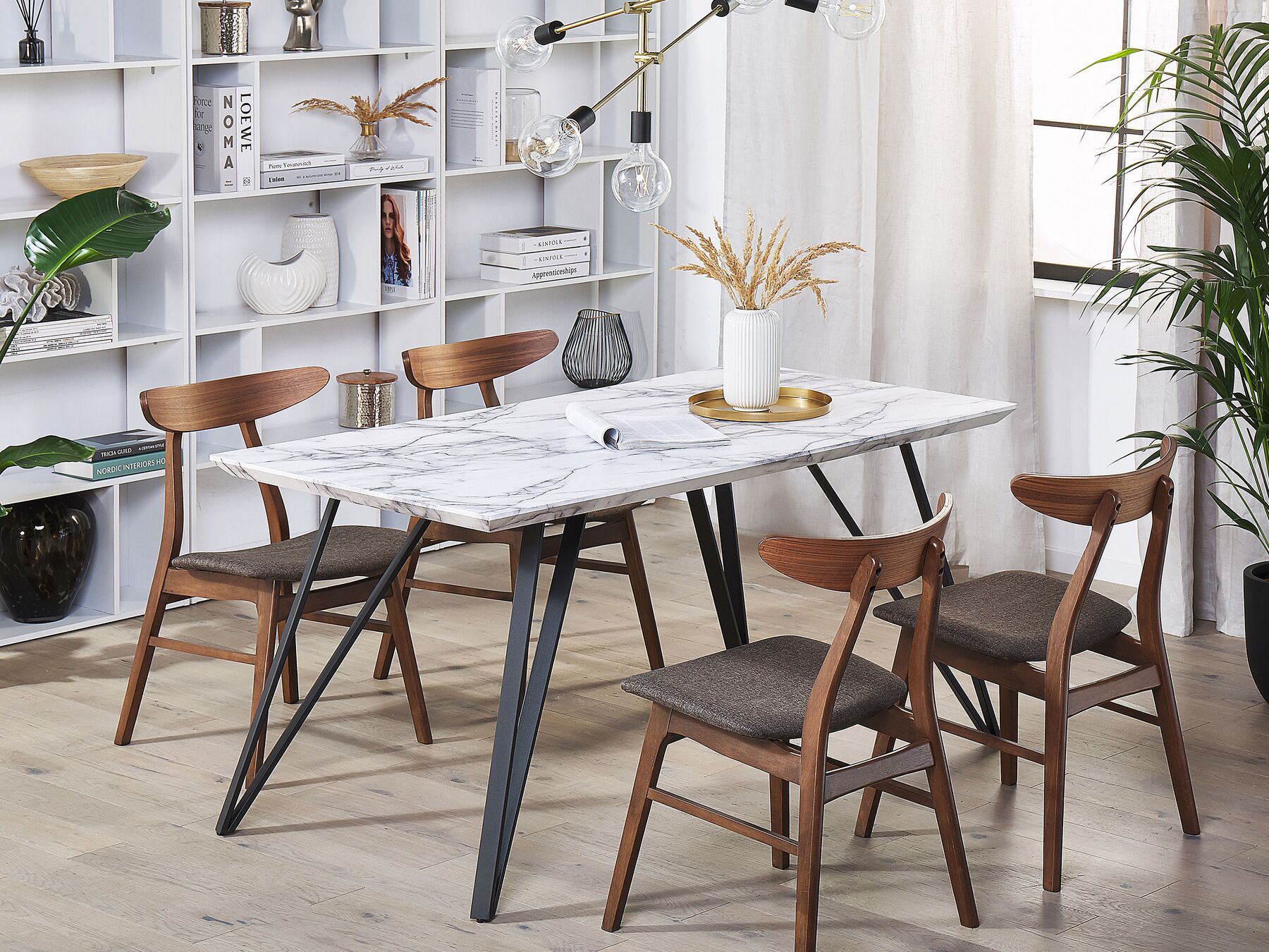 Dining Table MOLDEN Black/ White 150 cm 80 cm