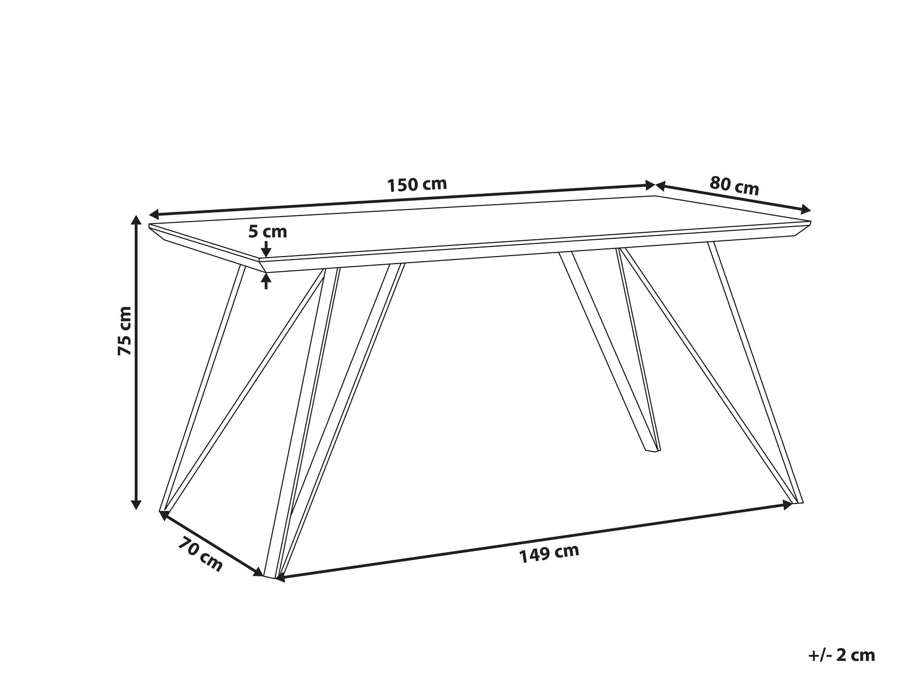 Dining Table MOLDEN Black/ White 150 cm 80 cm
