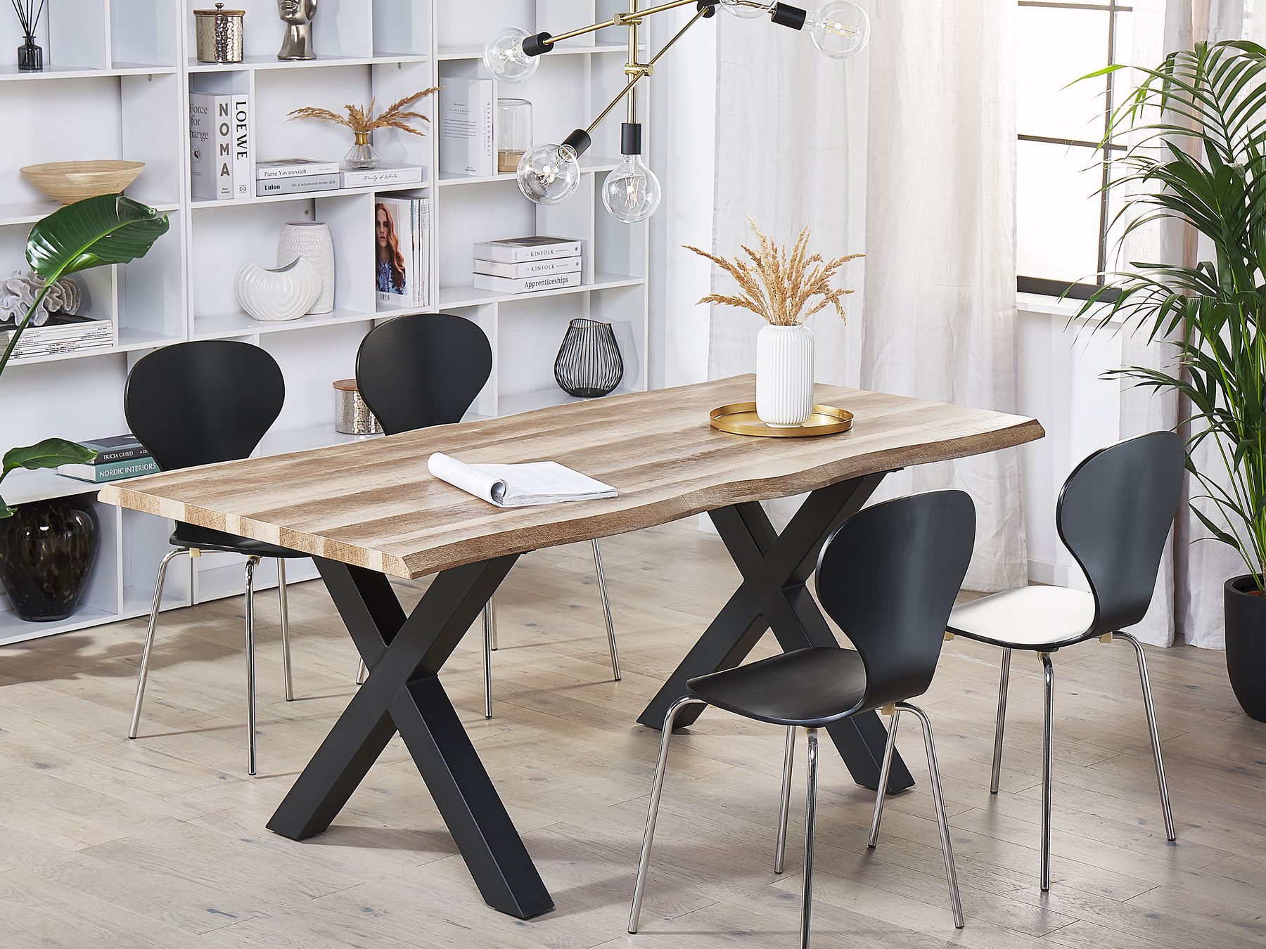 Extending Dining Table BRONSON Dark Brown 140/180 cm 90 cm