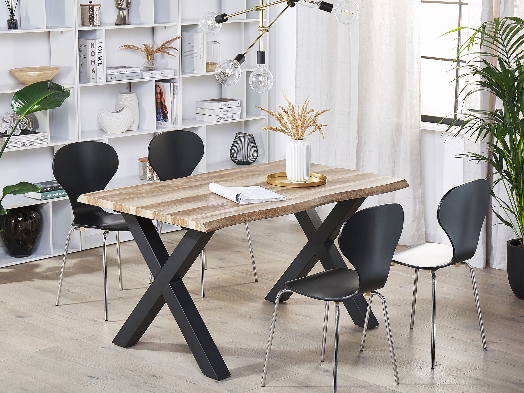 Extending Dining Table BRONSON Dark Brown 140/180 cm 90 cm