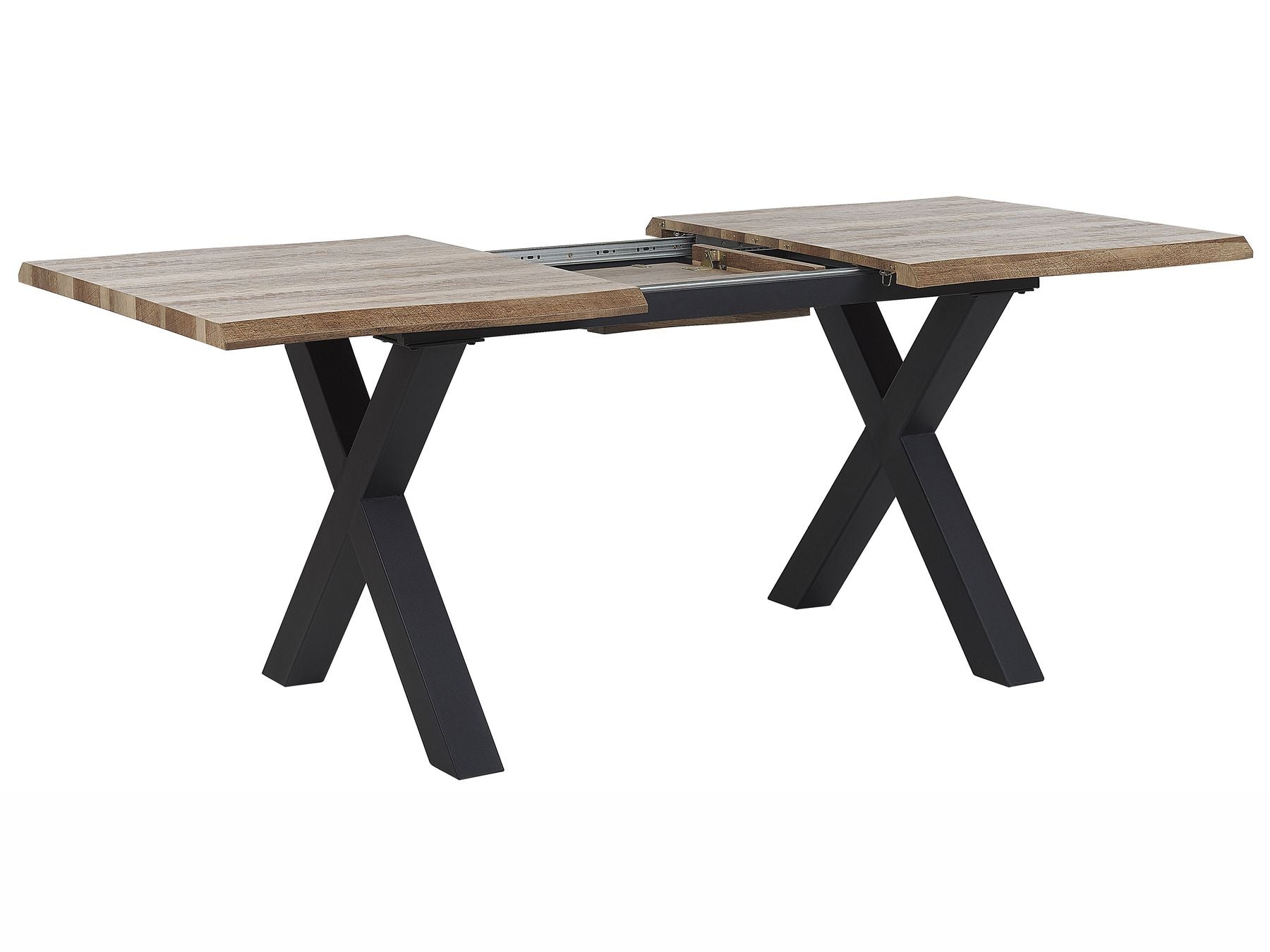Extending Dining Table BRONSON Dark Brown 140/180 cm 90 cm