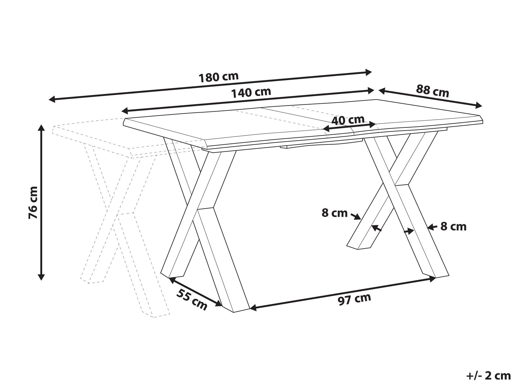 Extending Dining Table BRONSON Dark Brown 140/180 cm 90 cm