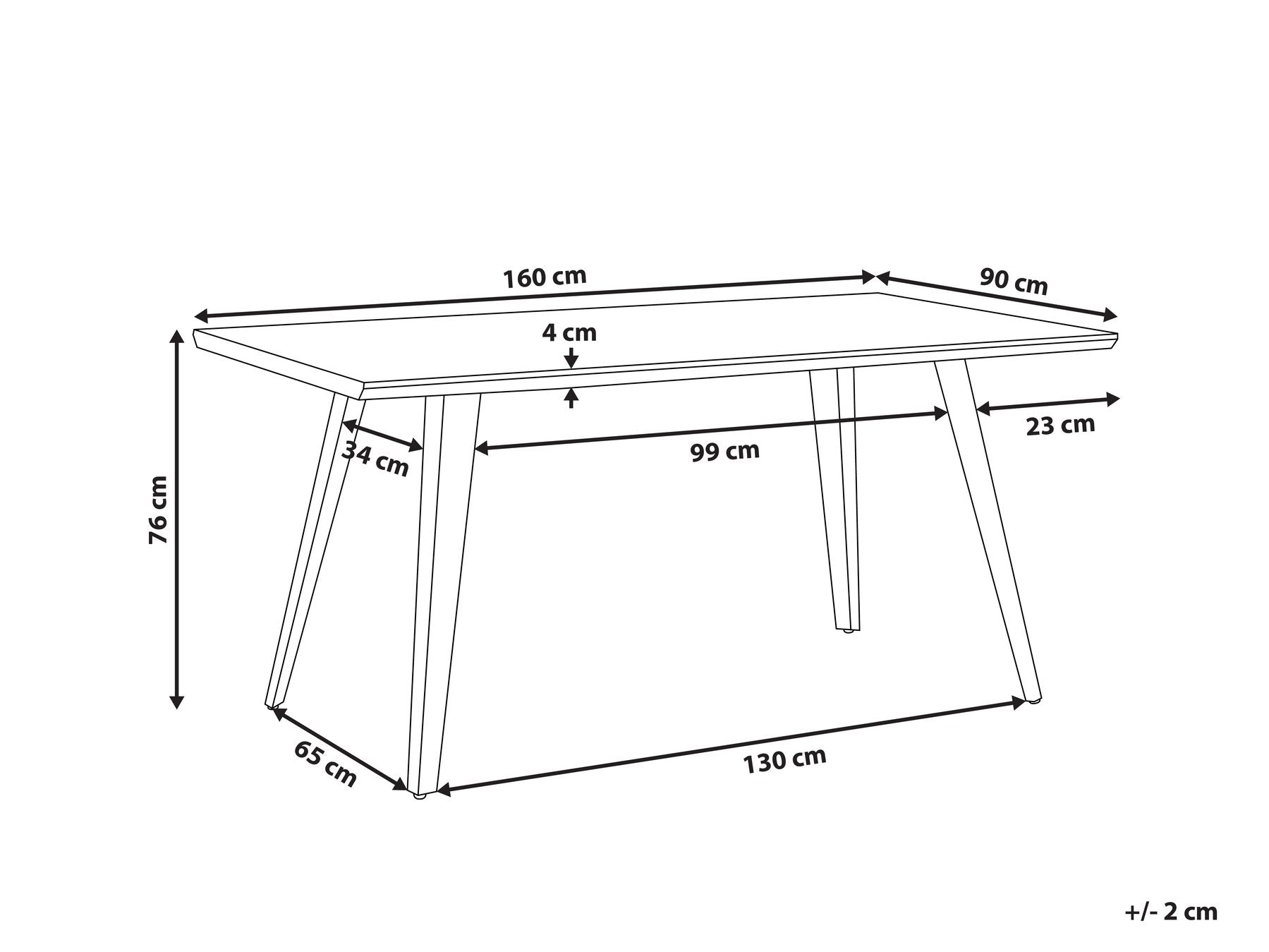 Dining Table WITNEY Grey 160 cm 90 cm