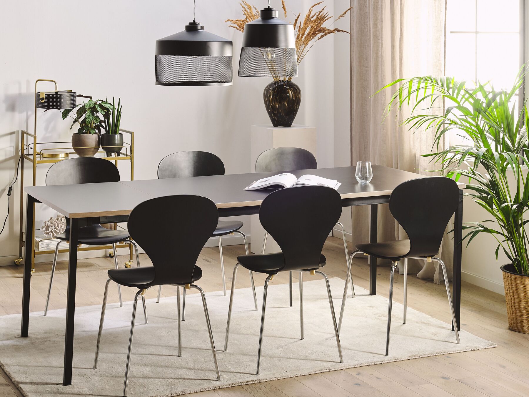 Extending Dining Table AVIS Black 140/190 cm 90 cm