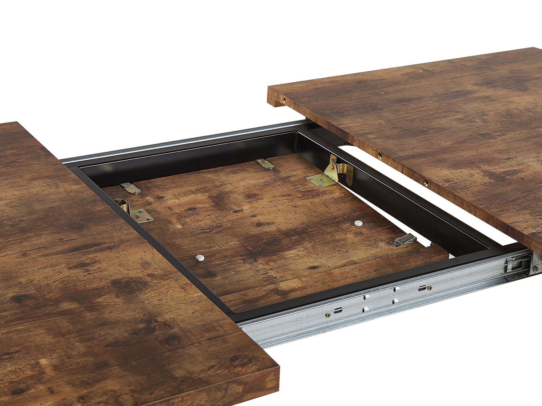 Extending Dining Table HARLOW Dark Brown 140/180 cm 90 cm