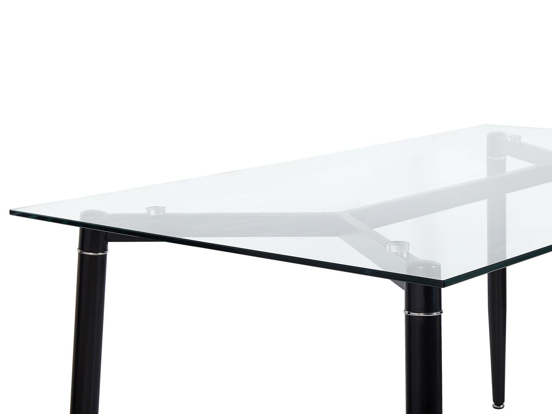 Dining Table TOTHAM Black 150 cm 90 cm Tempered Glass