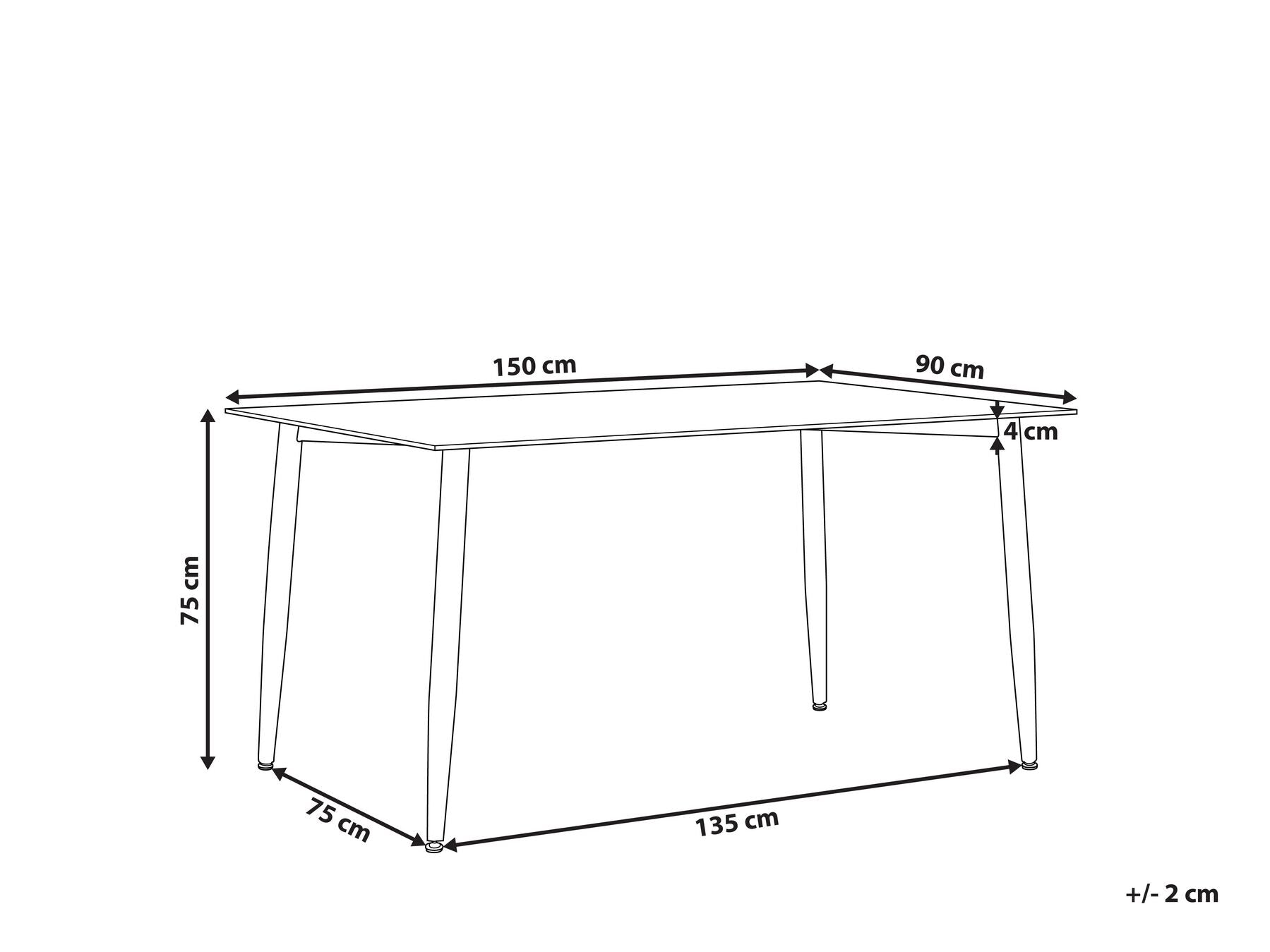 Dining Table TOTHAM Black 150 cm 90 cm Tempered Glass