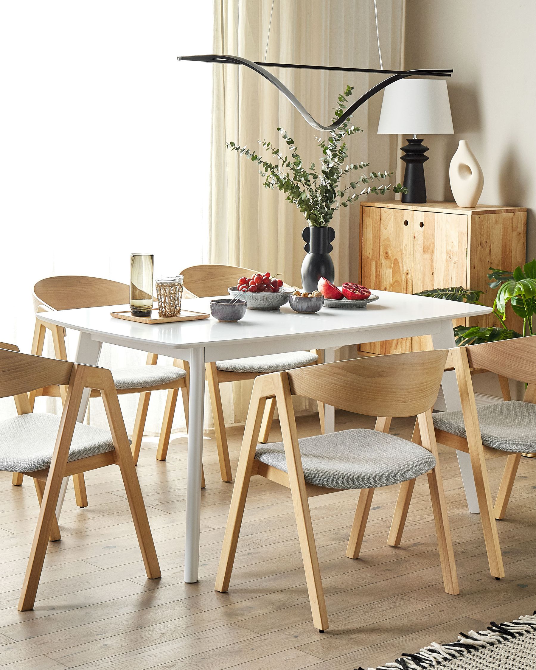Extending Dining Table SANFORD White 150/195 cm 90 cm