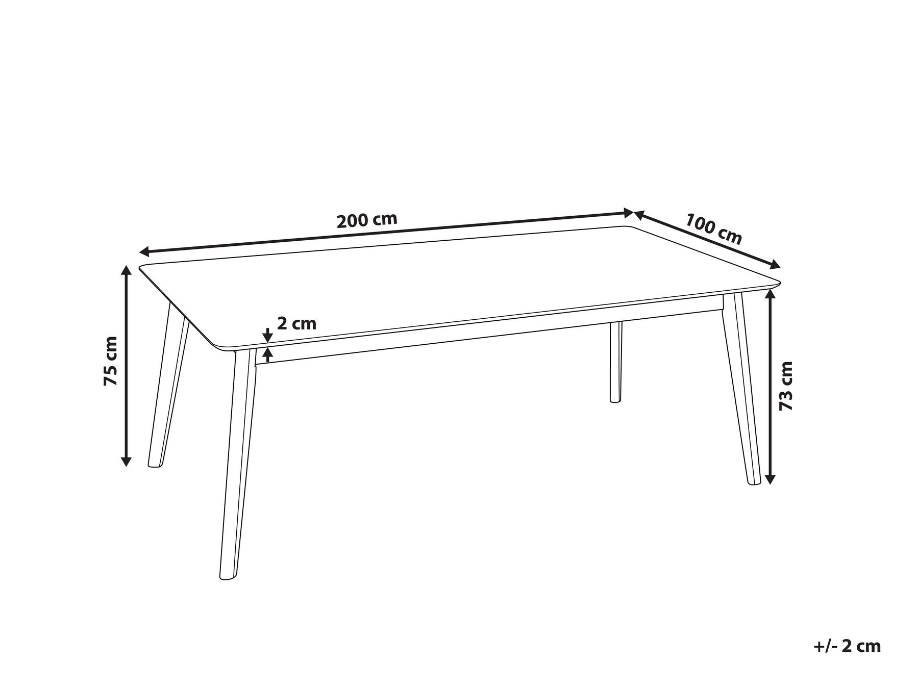 Dining Table MADOX Dark Walnut 200 cm 100 cm