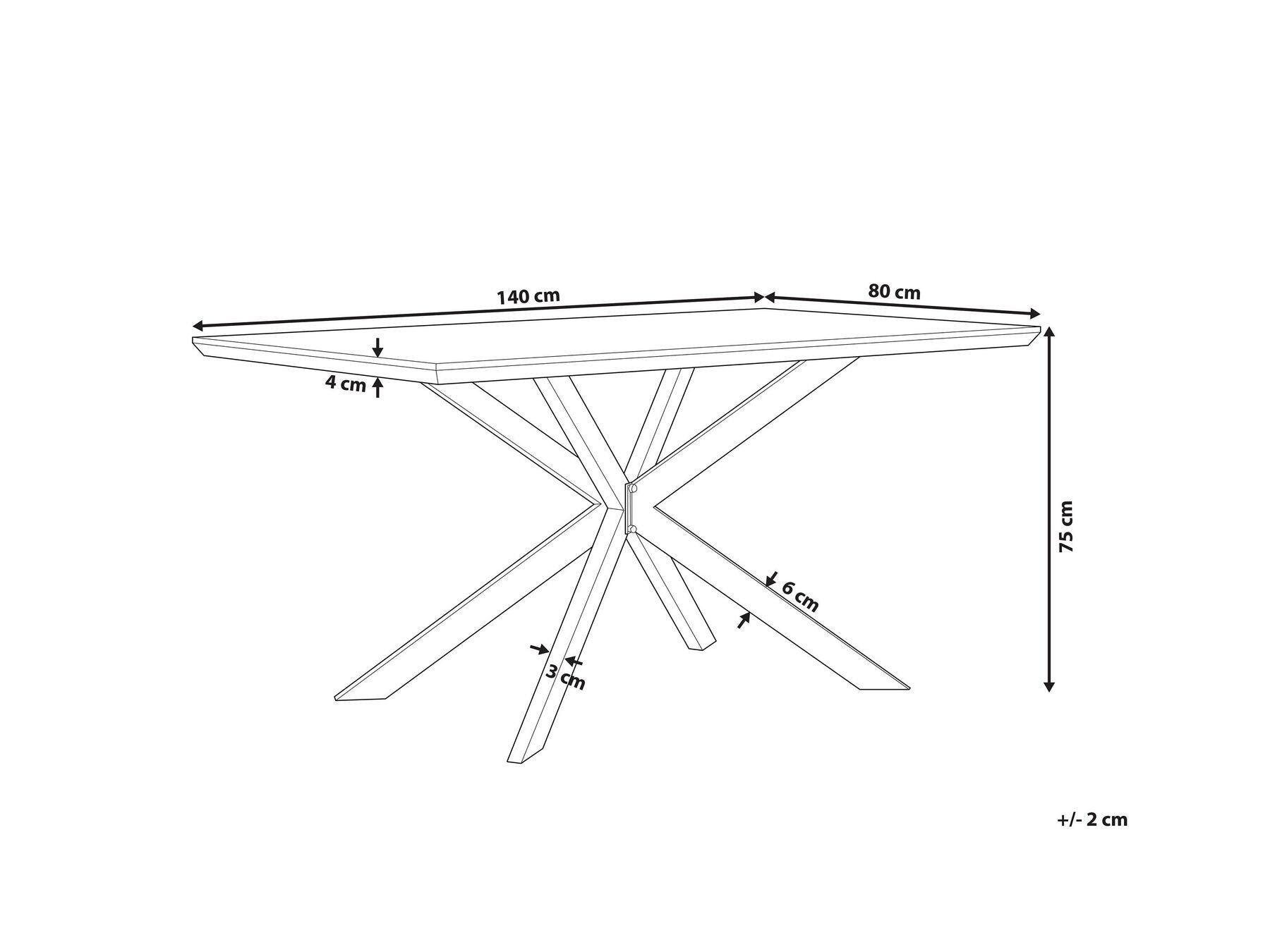 Dining Table SPECTRA Grey Concrete Effect 140 cm 80 cm